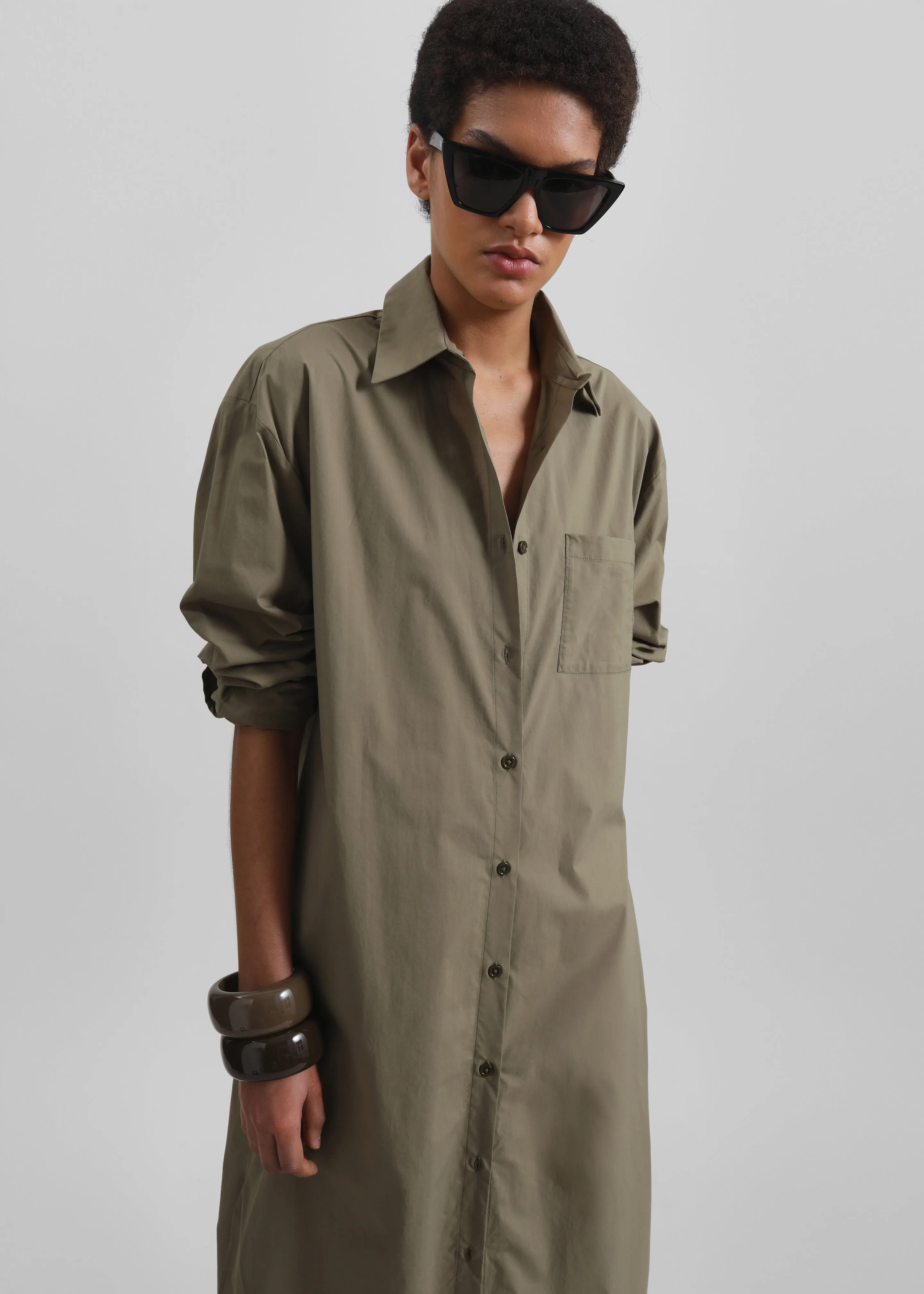 Helena Shirt Dress - Khaki sold by Frankie Shop product image thumbnail 2
