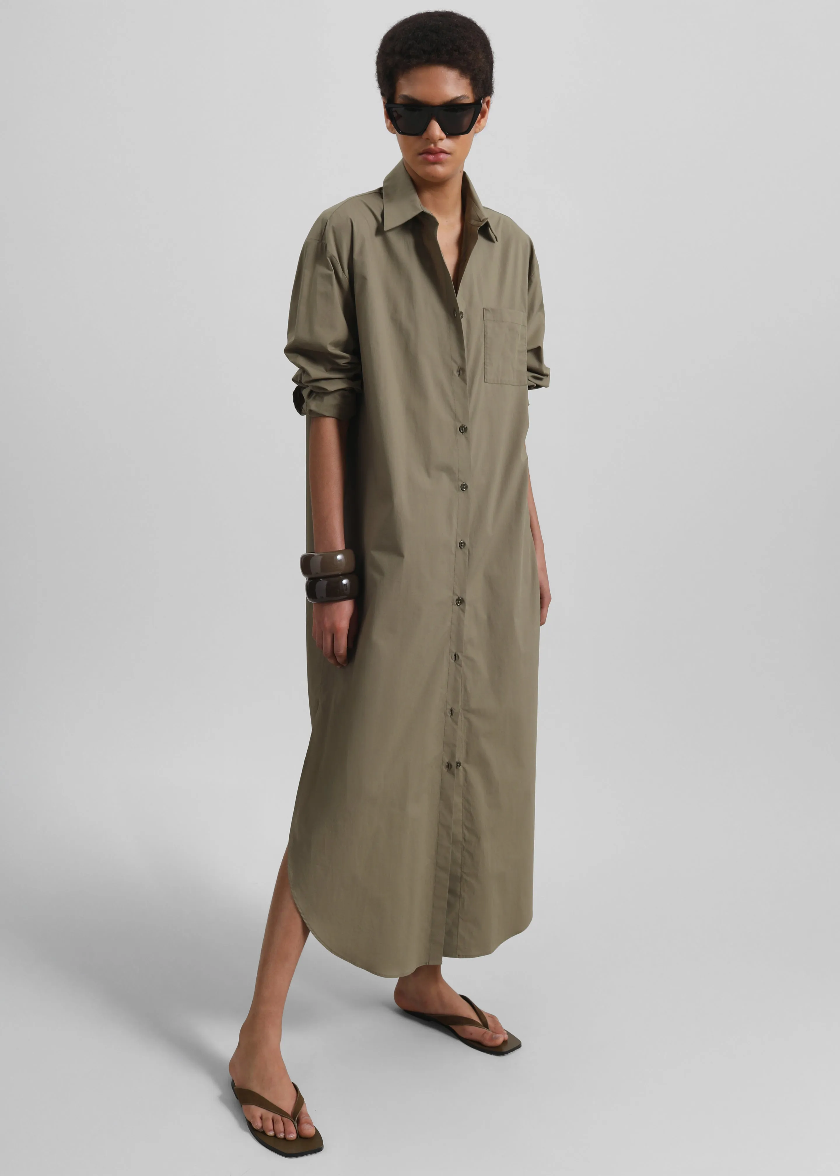 Helena Shirt Dress - Khaki sold by Frankie Shop