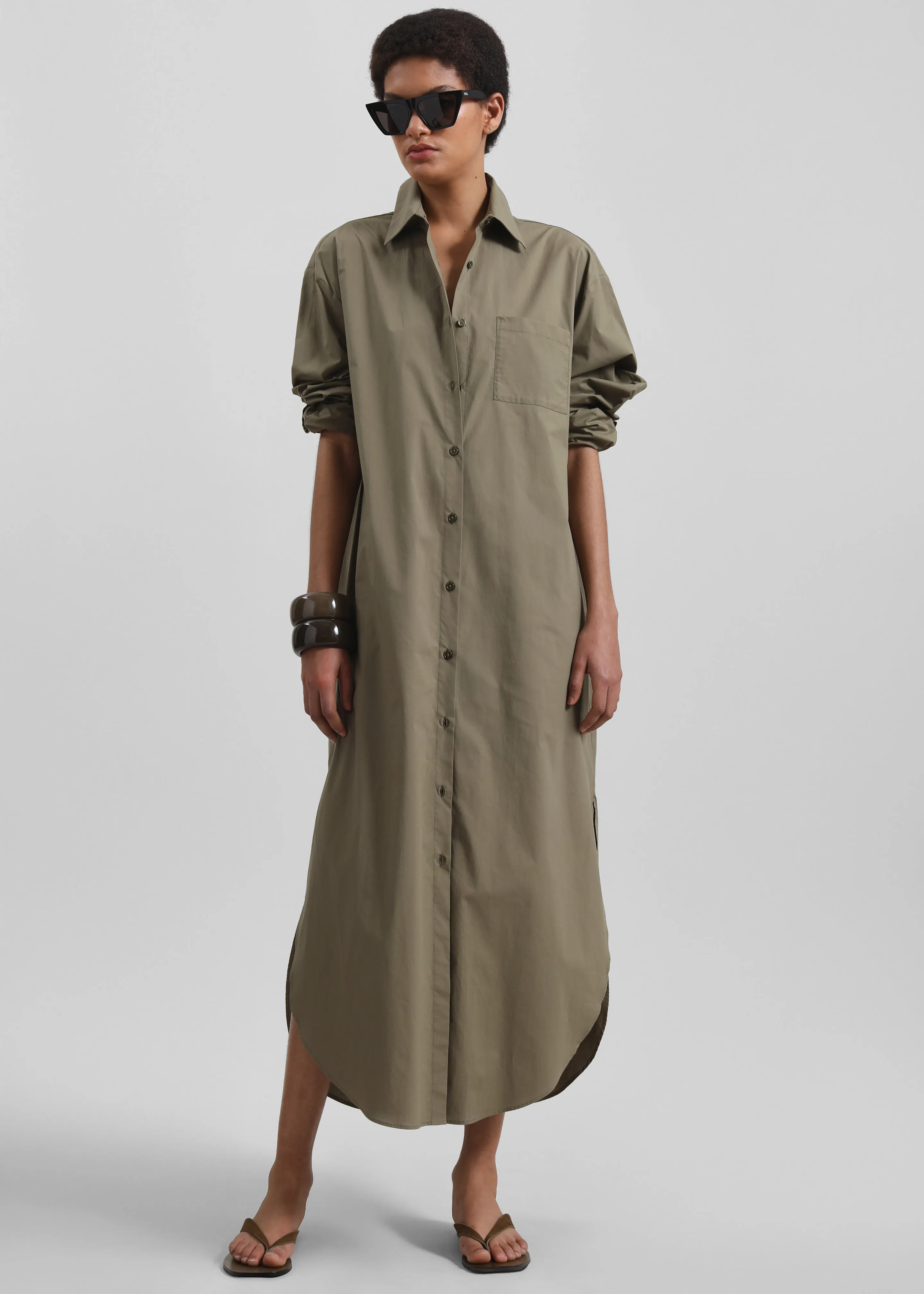Helena Shirt Dress - Khaki sold by Frankie Shop product image thumbnail 5