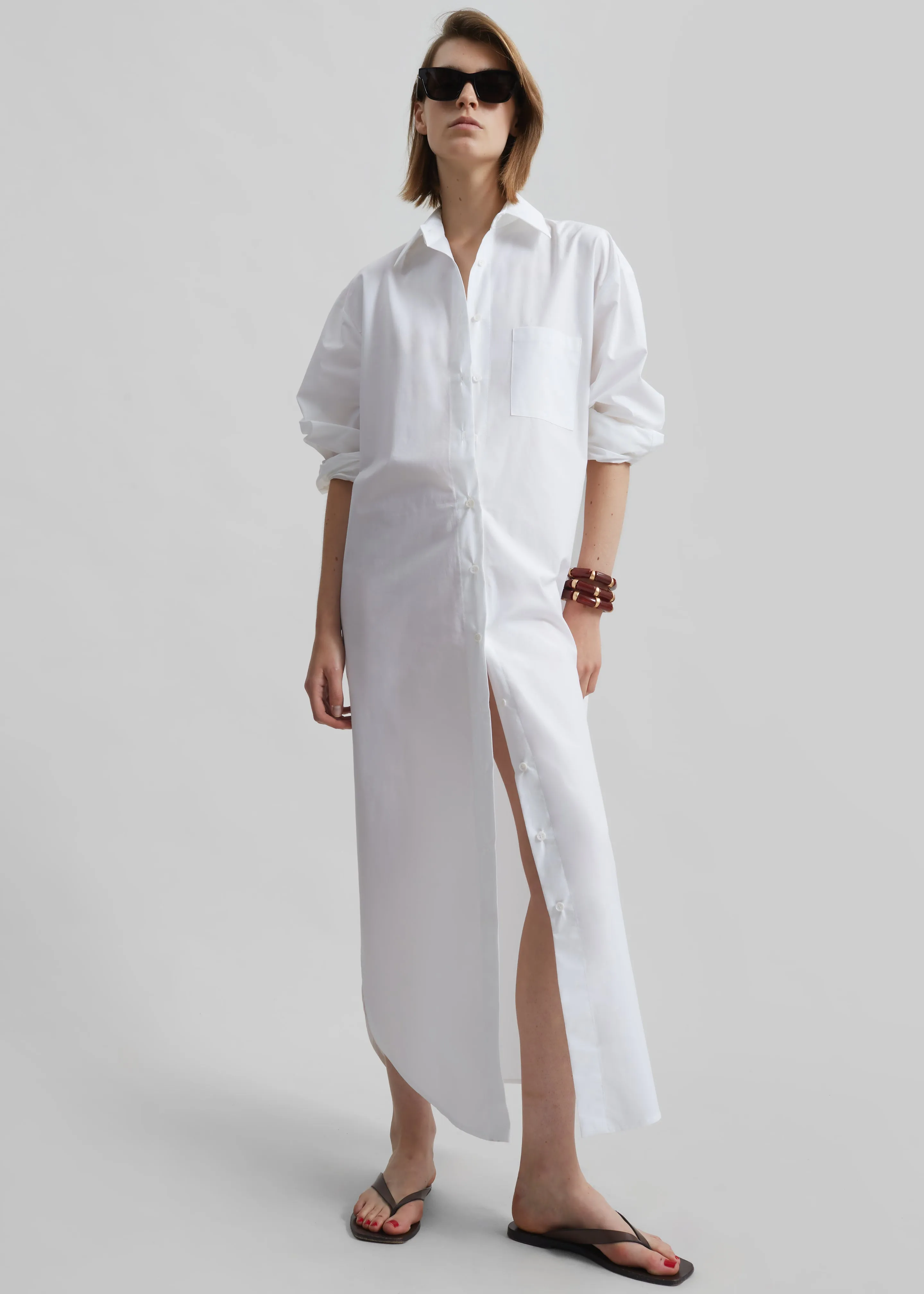 Helena Shirt Dress - White sold by Frankie Shop product image thumbnail 3