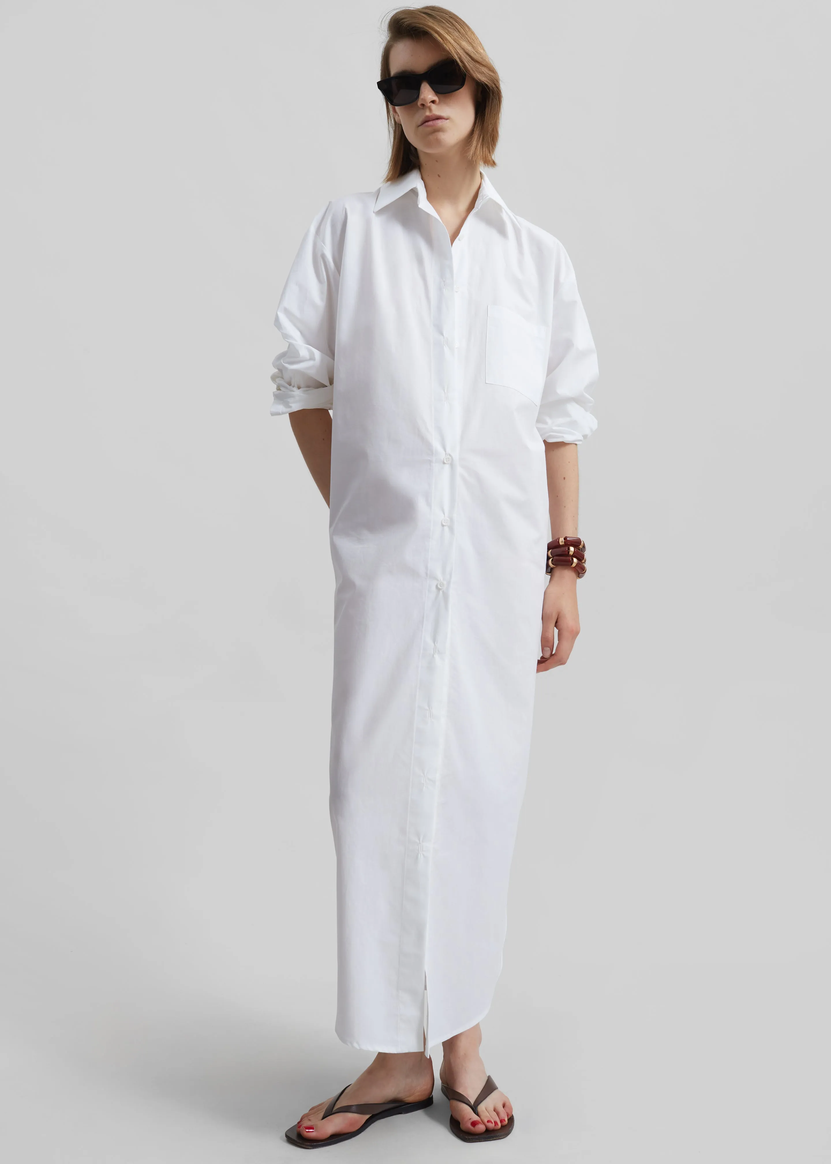 Helena Shirt Dress - White sold by Frankie Shop