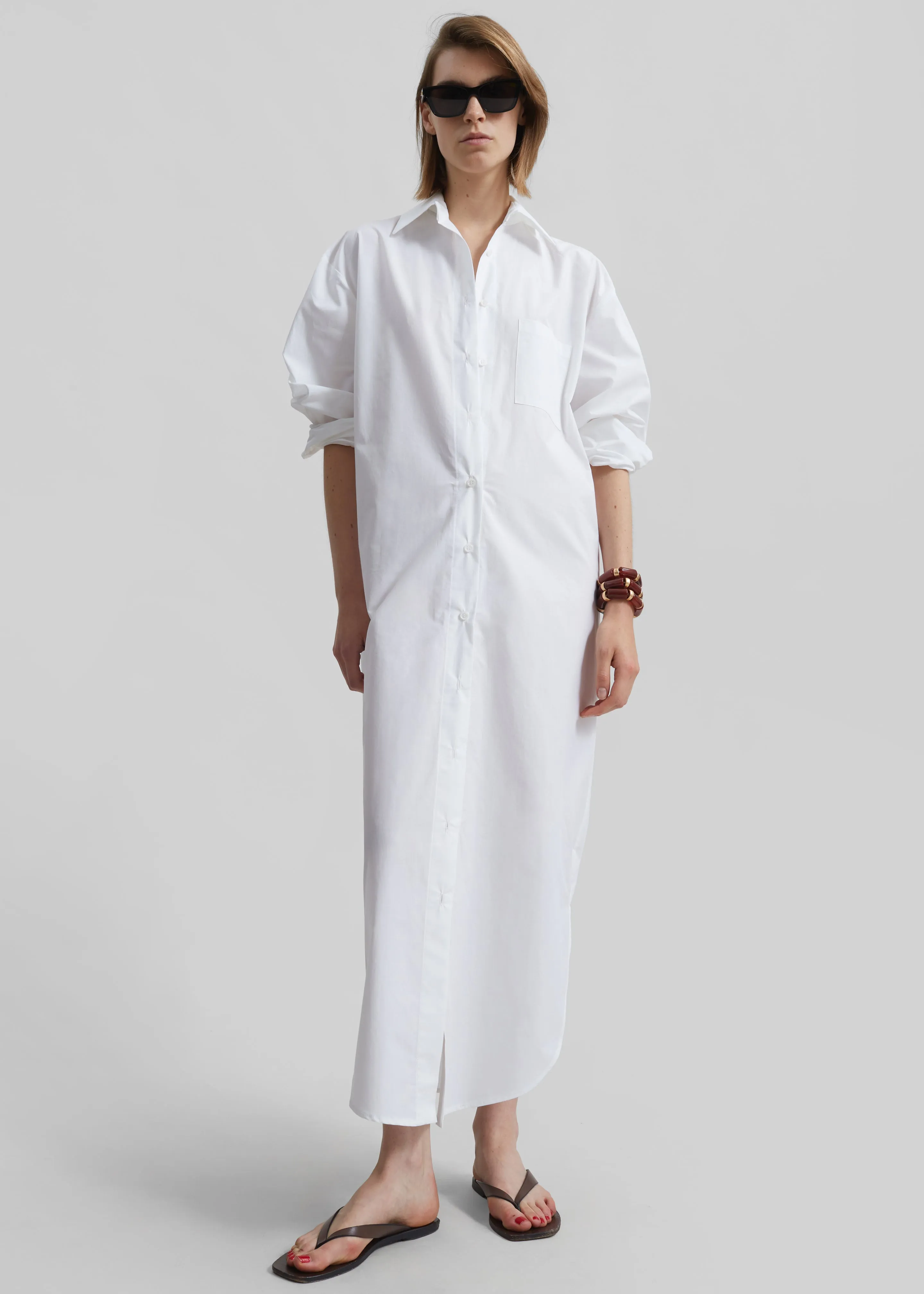 Helena Shirt Dress - White sold by Frankie Shop product image thumbnail 4