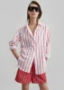 Lui Striped Cotton Shirt - White/Red Stripe sold by Frankie Shop