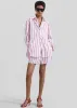 Lui Striped Cotton Shirt - White/Red Stripe sold by Frankie Shop