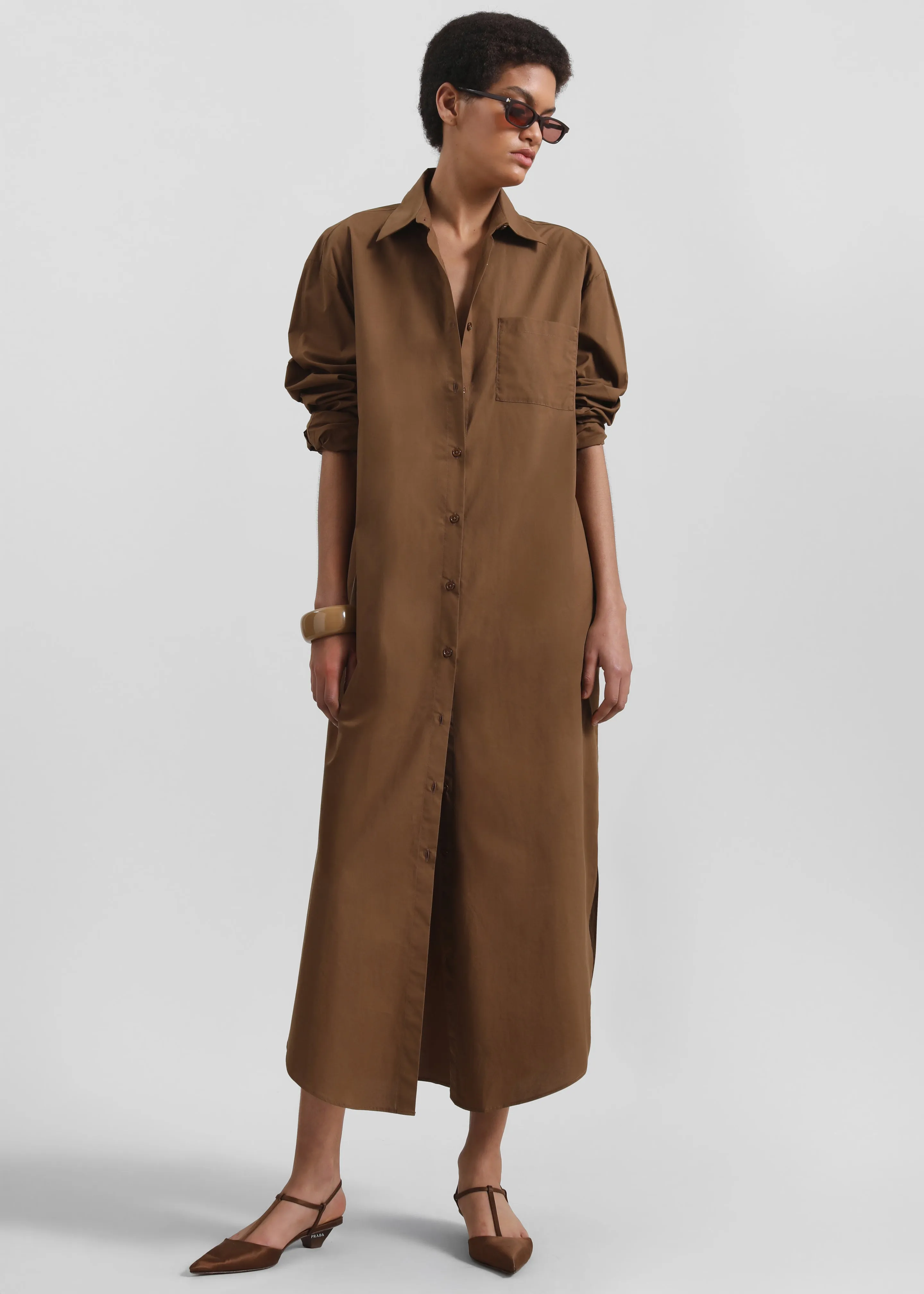 Helena Shirt Dress - Brown sold by Frankie Shop product image thumbnail 2