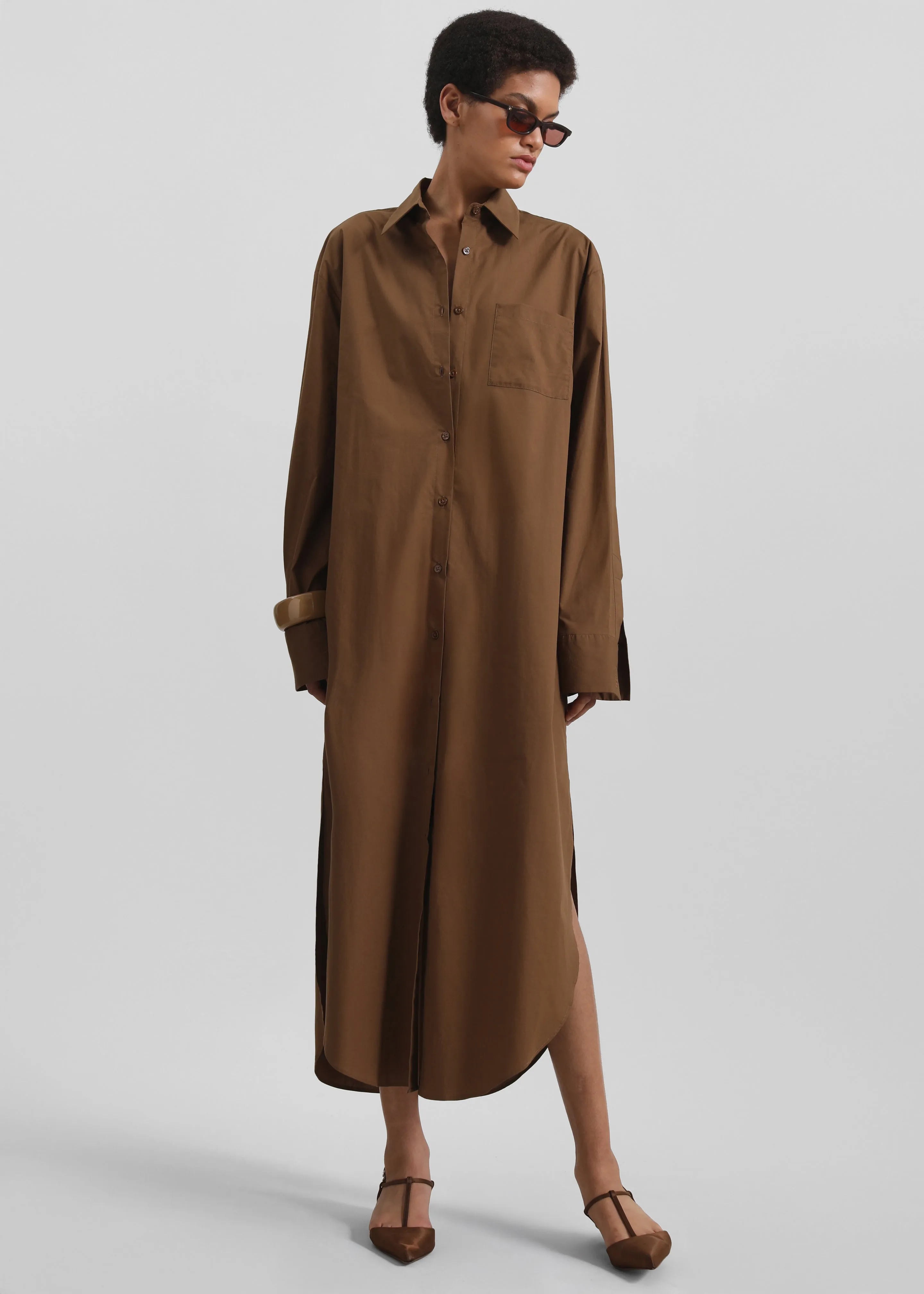 Helena Shirt Dress - Brown sold by Frankie Shop product image thumbnail 4