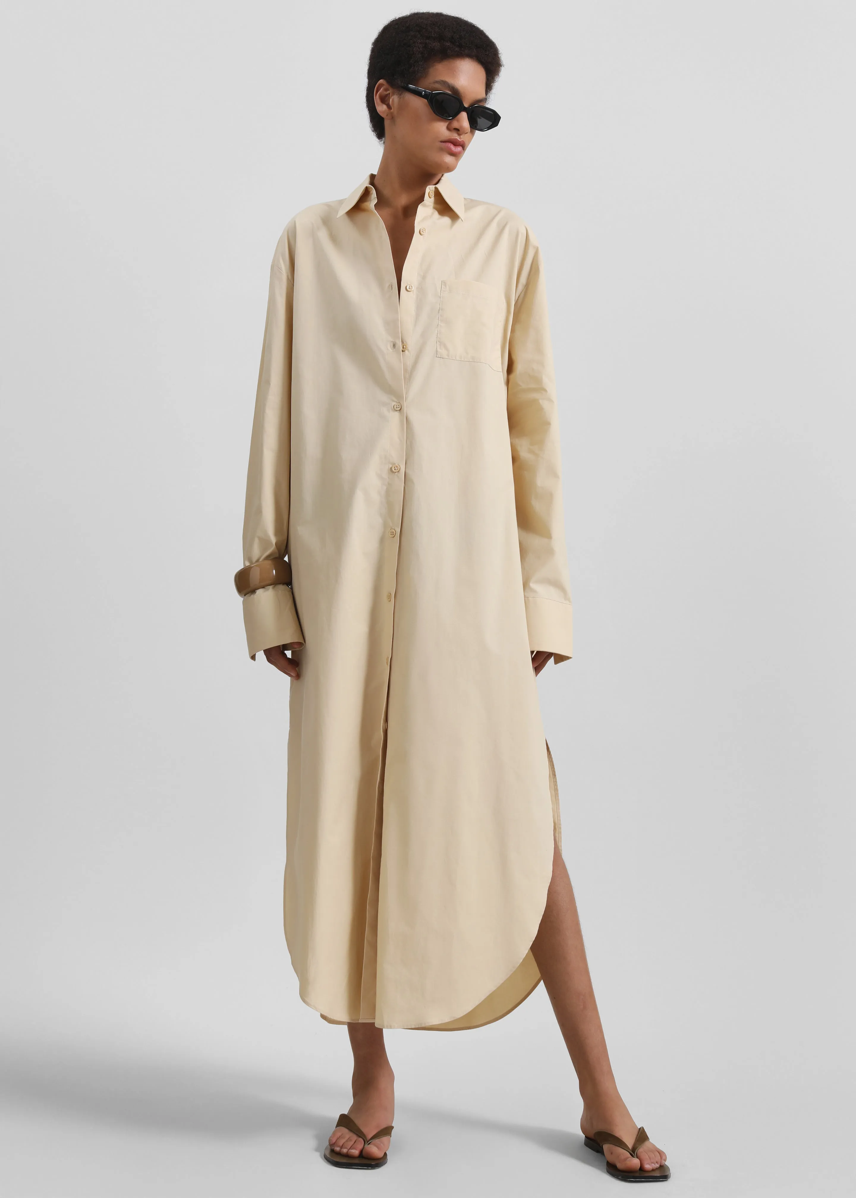 Helena Shirt Dress - Beige sold by Frankie Shop