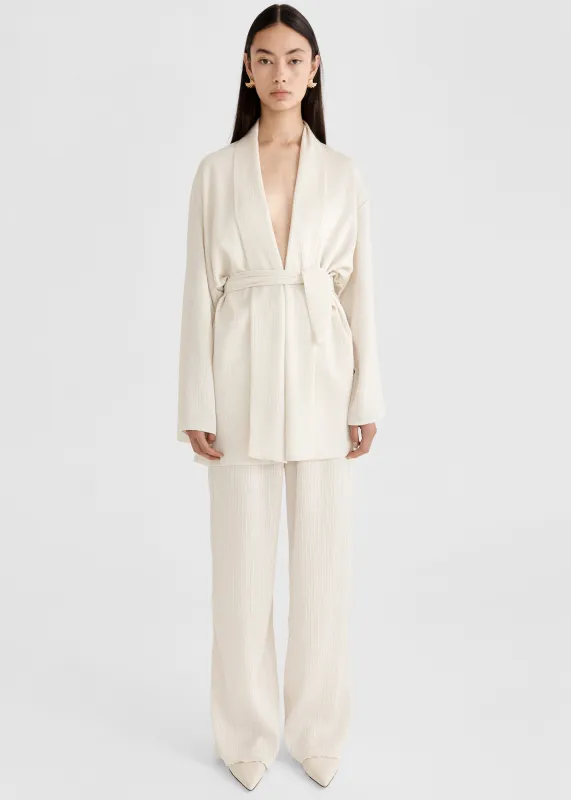 Solaqua Alma Pleated Robe - Ivory made by Frankie Shop