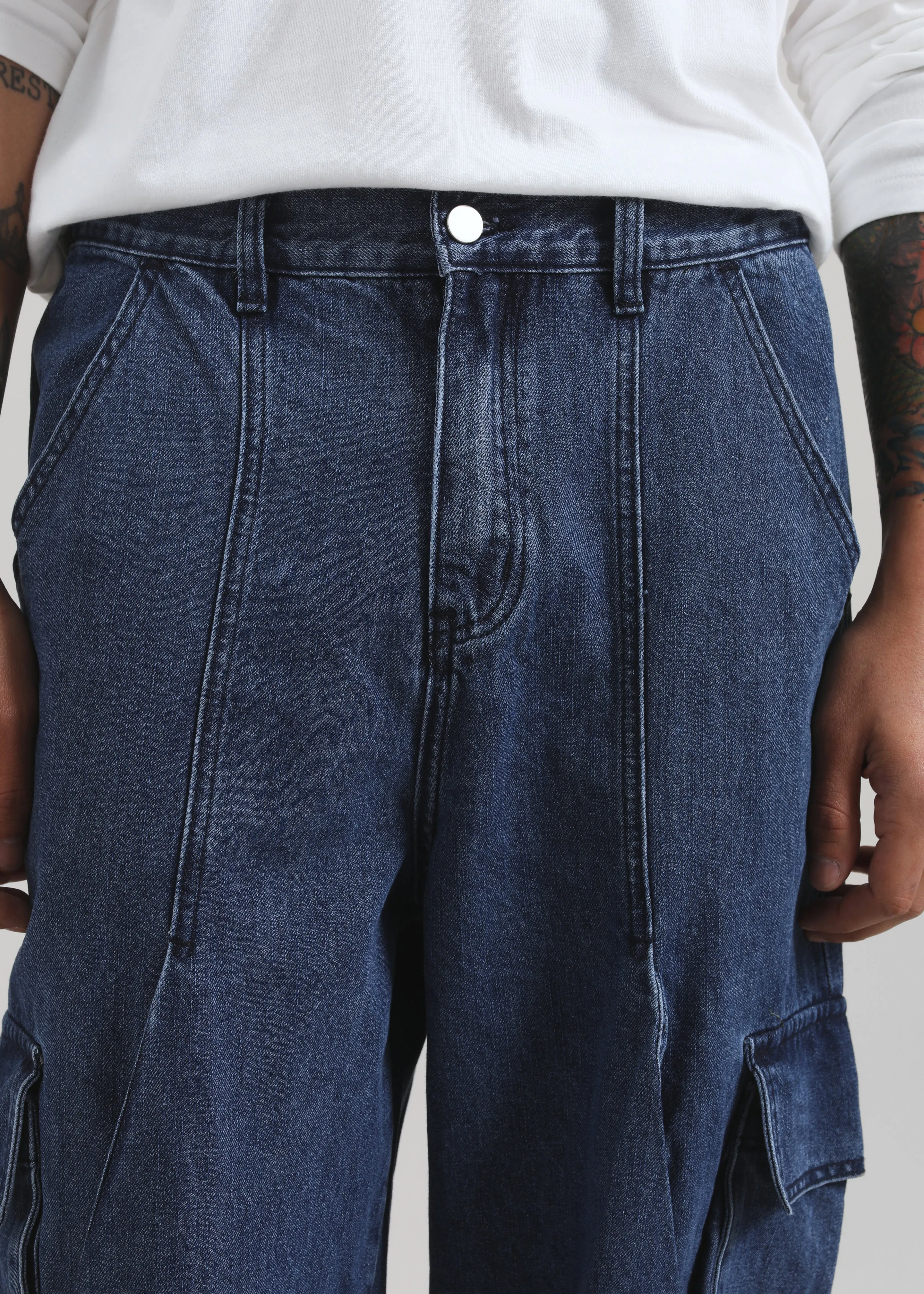 Stobra Cargo Jeans - Medium Wash sold by Frankie Shop product image thumbnail 3