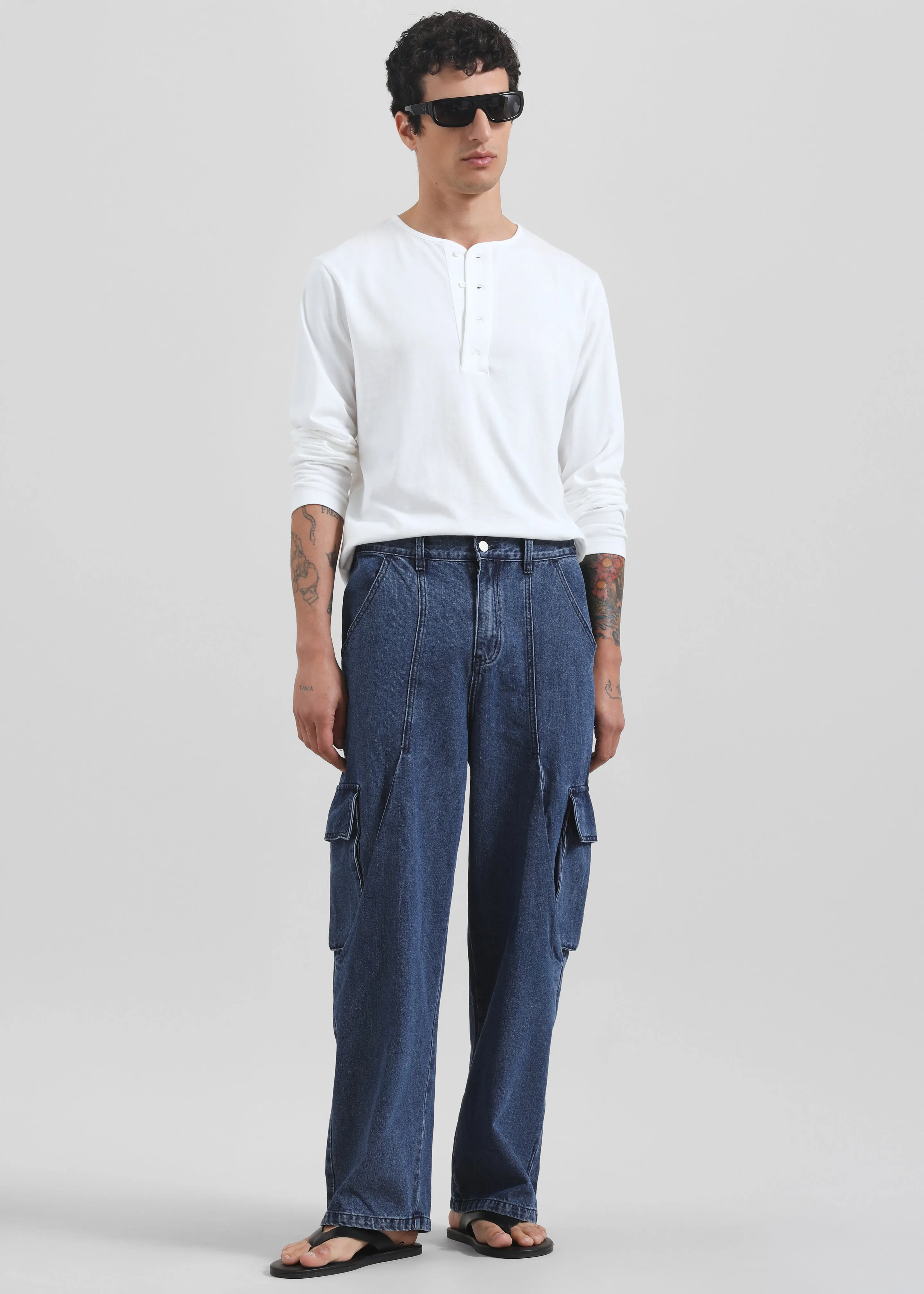 Stobra Cargo Jeans - Medium Wash sold by Frankie Shop