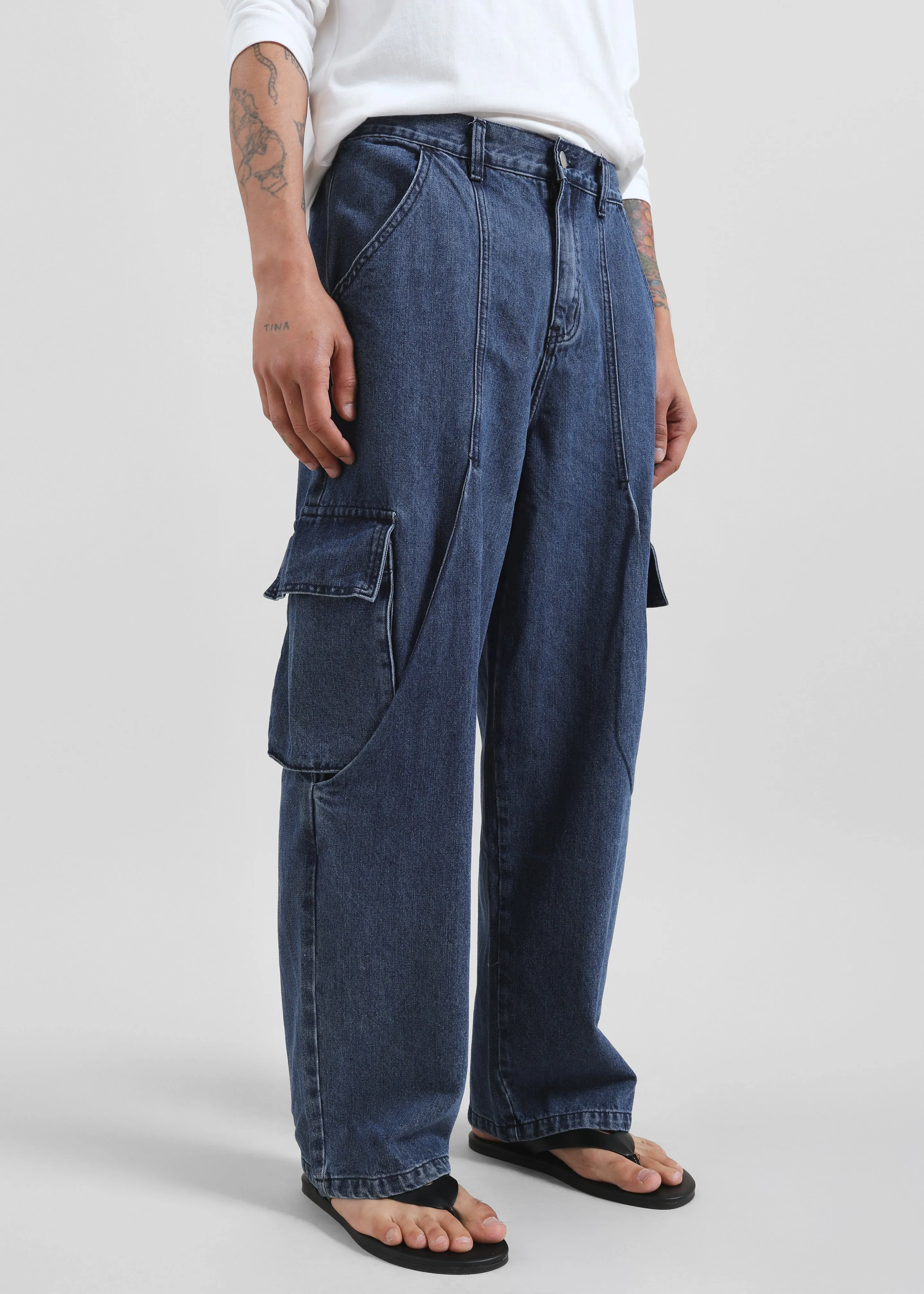 Stobra Cargo Jeans - Medium Wash sold by Frankie Shop product image thumbnail 4