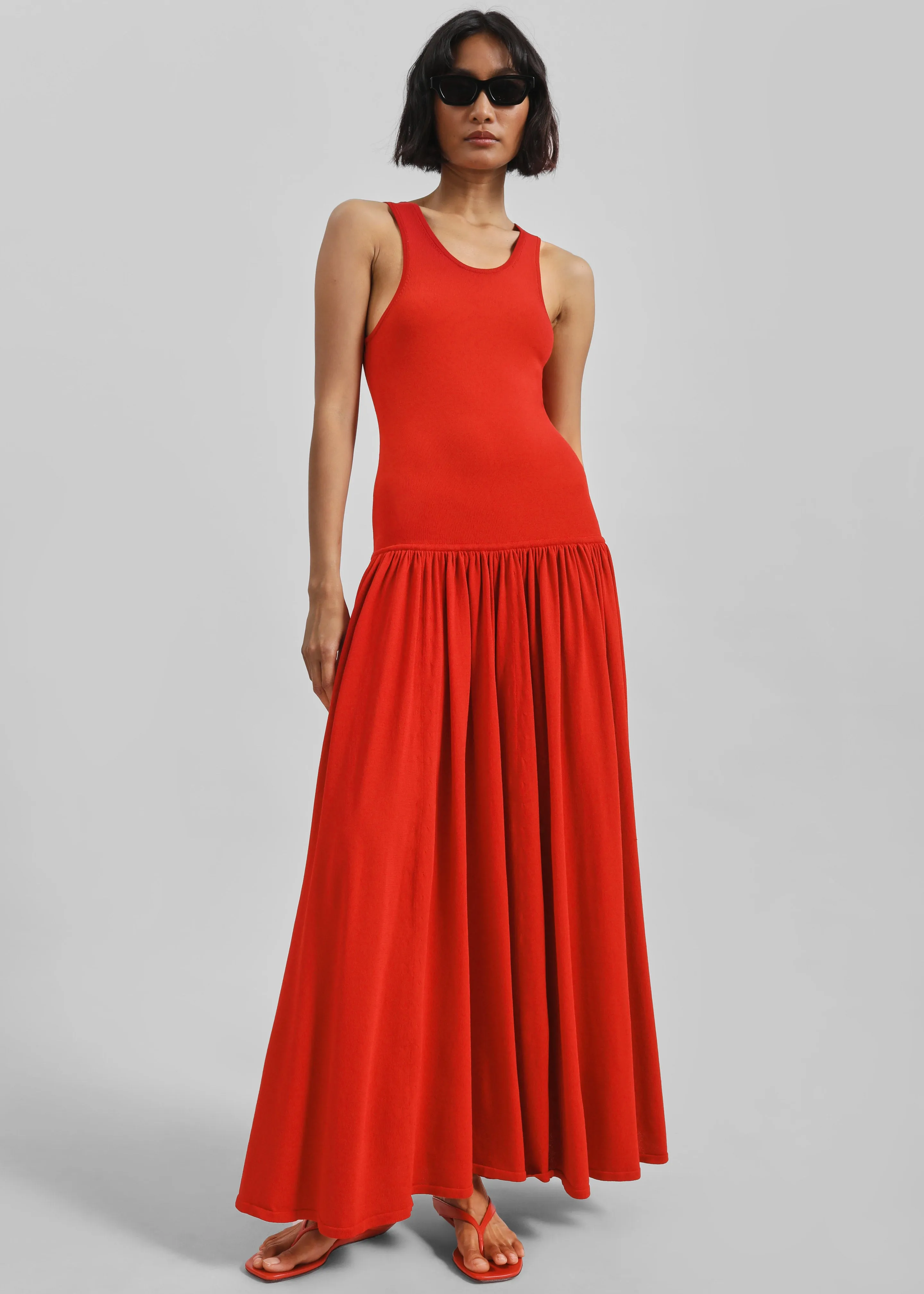 Loulou de Saison Jada Long Jersey Dress - Red sold by Frankie Shop product image thumbnail 2