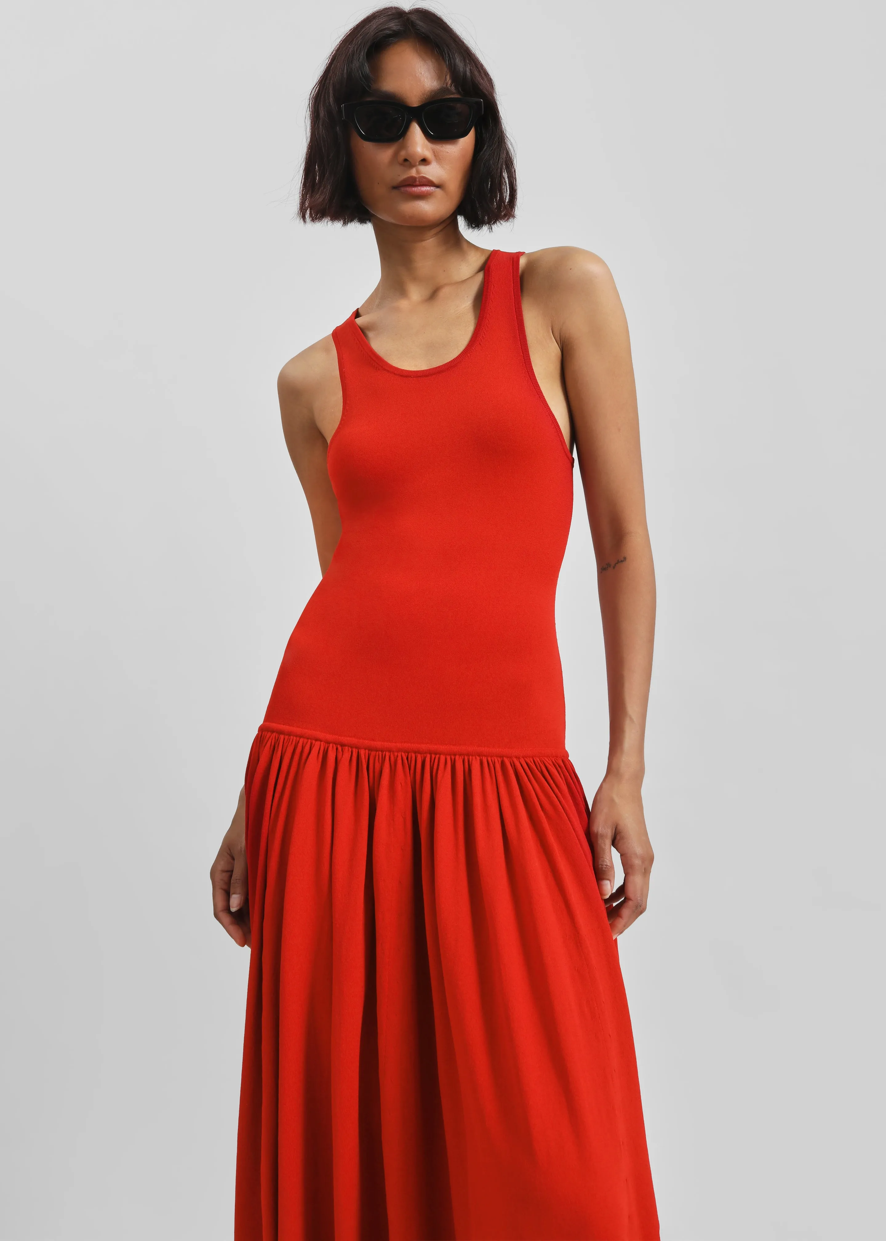 Loulou de Saison Jada Long Jersey Dress - Red sold by Frankie Shop product image thumbnail 3