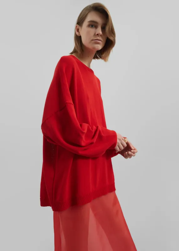 Basel Crew Neck Sweater - Red sold by Frankie Shop