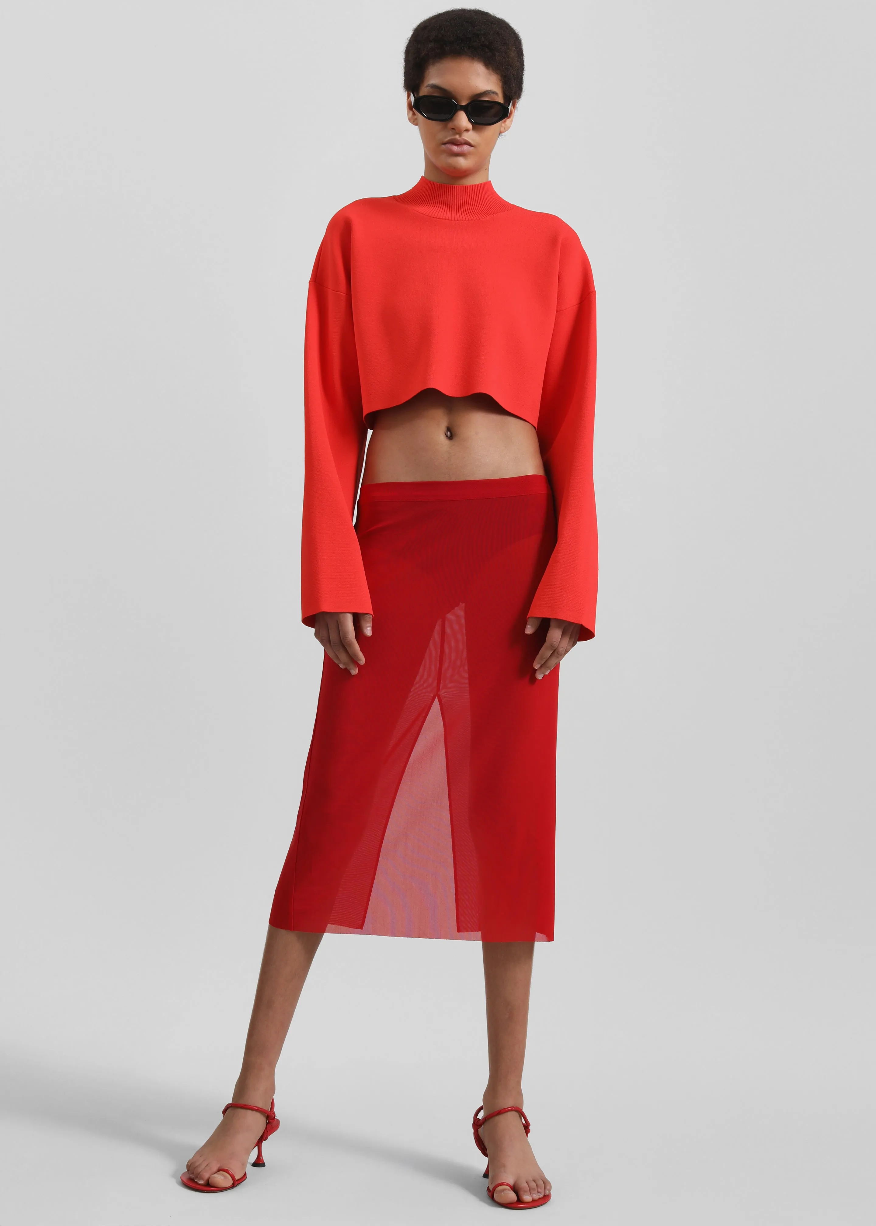 Suva Sheer Skirt - Red sold by Frankie Shop