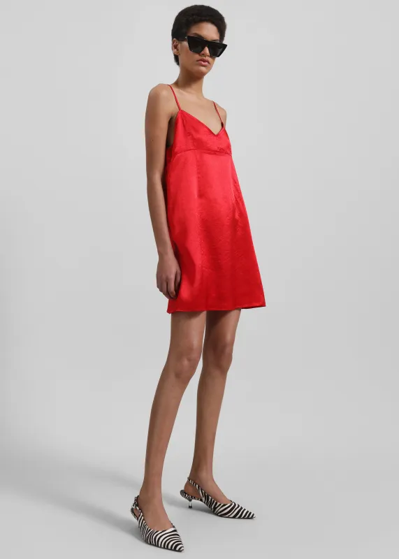 Elma Satin Mini Dress - Red sold by Frankie Shop