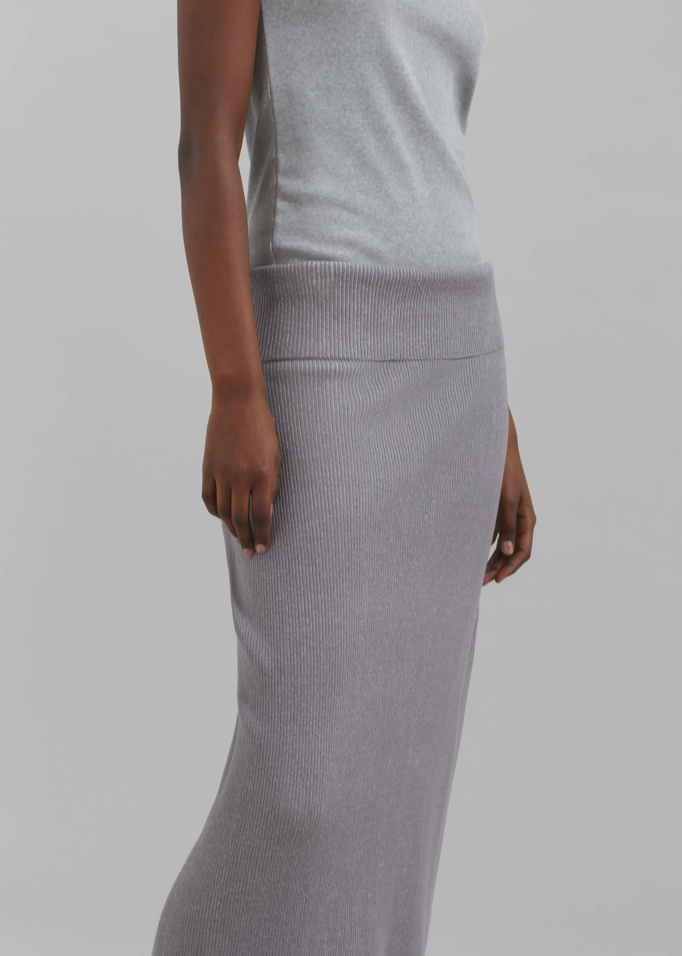 Proenza Schouler White Label Willow Skirt In Plaited Rib Knits - Fog/Off White sold by Frankie Shop product image thumbnail 3