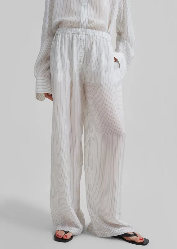 Brenna Double Striped Wide Pants - White/Black Stripe made by Frankie Shop