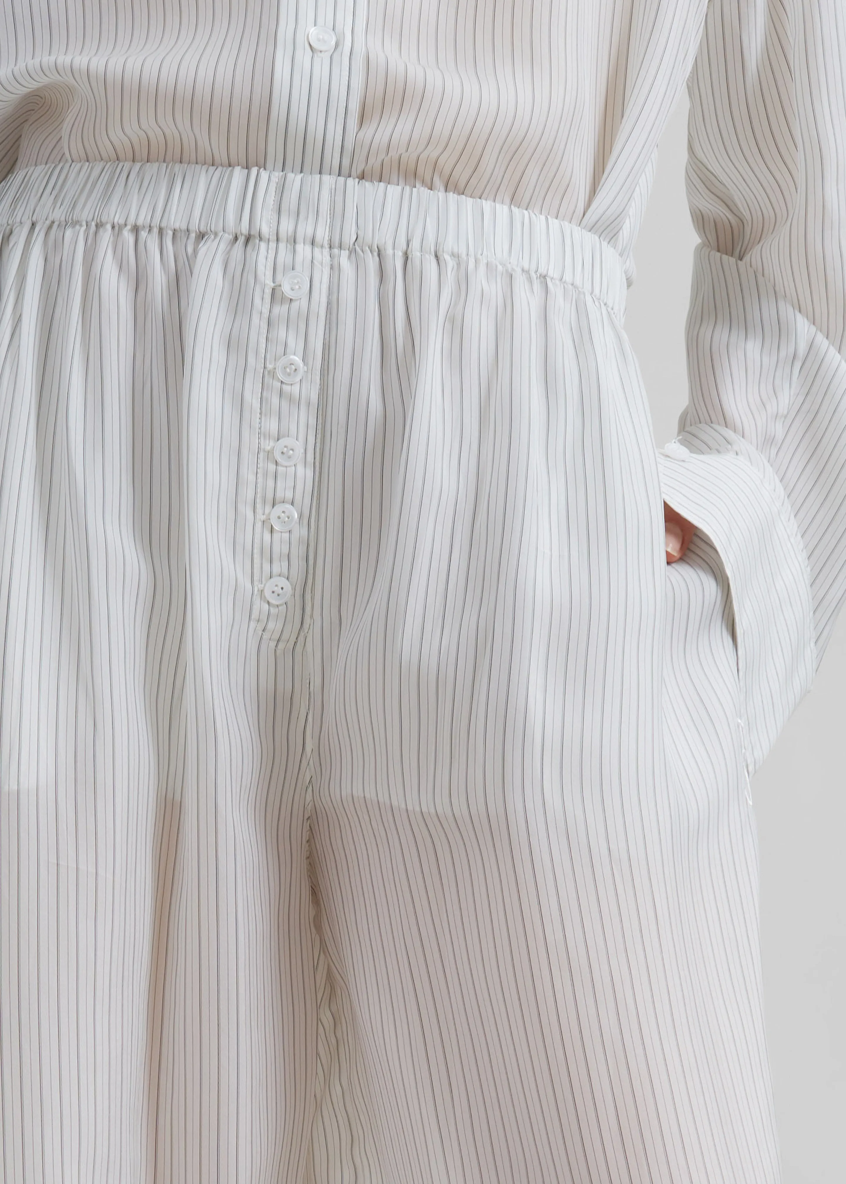 Brenna Double Striped Wide Pants - White/Black Stripe sold by Frankie Shop product image thumbnail 2