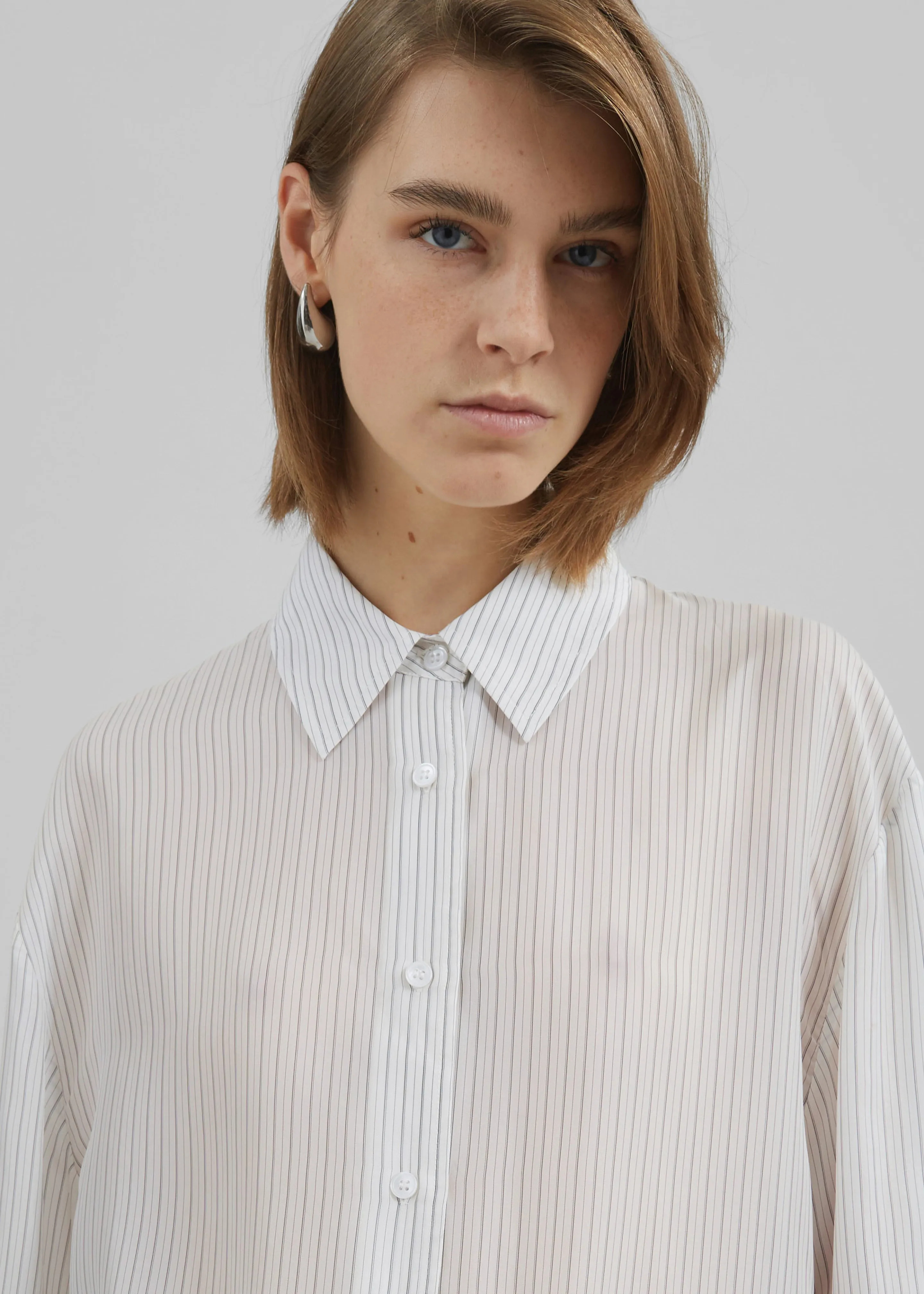 Peri Double Striped Shirt - White/Black Stripe sold by Frankie Shop product image thumbnail 3