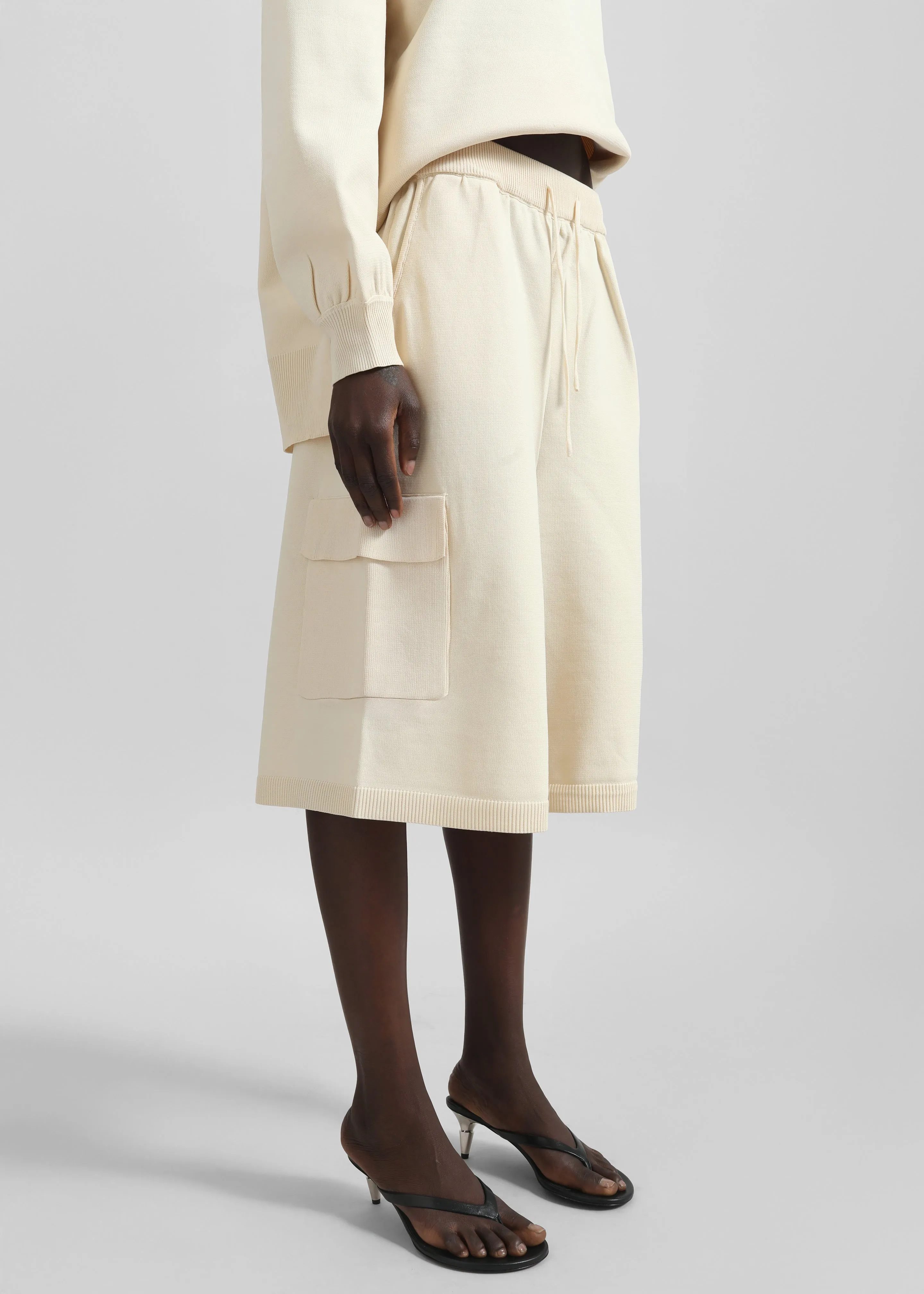 Wesra Knit Bermuda Shorts - Ecru sold by Frankie Shop product image thumbnail 2