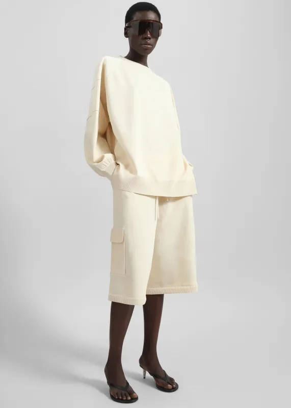 Wesra Knit Bermuda Shorts - Ecru made by Frankie Shop