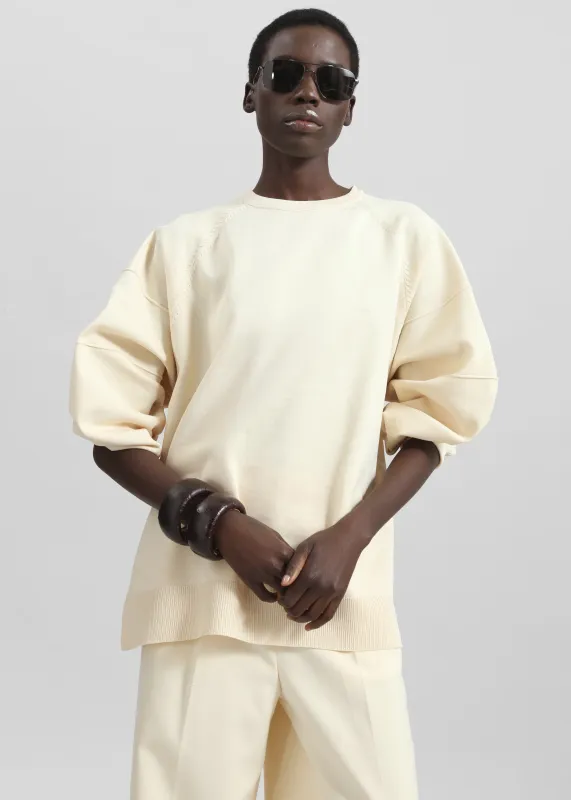 Wesra Knit Sweatshirt - Ecru made by Frankie Shop