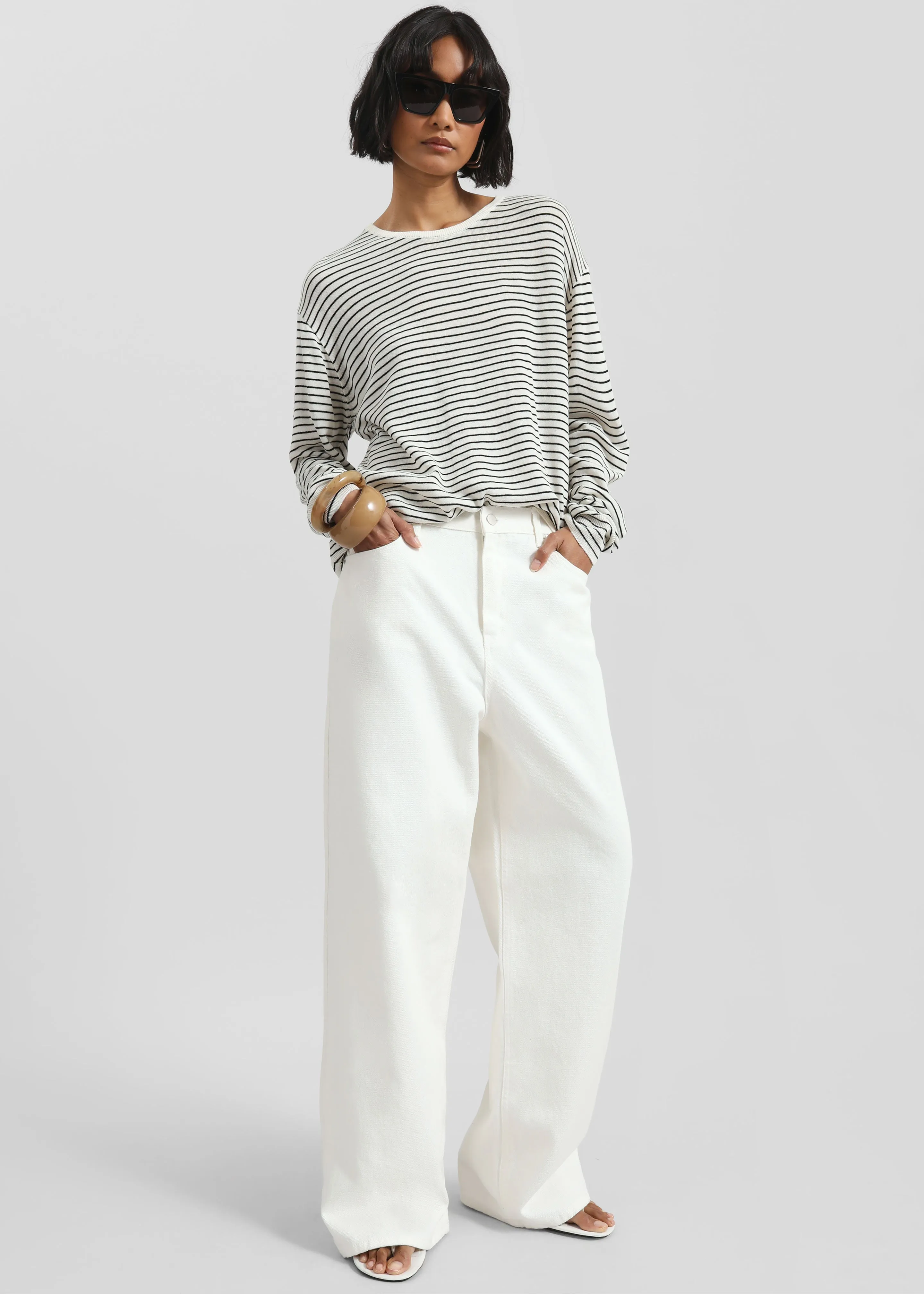 Iven Knit Pullover - White/Black Stripe sold by Frankie Shop product image thumbnail 4