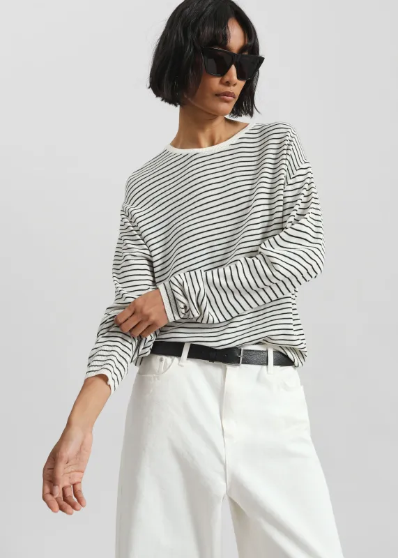 Iven Knit Pullover - White/Black Stripe sold by Frankie Shop