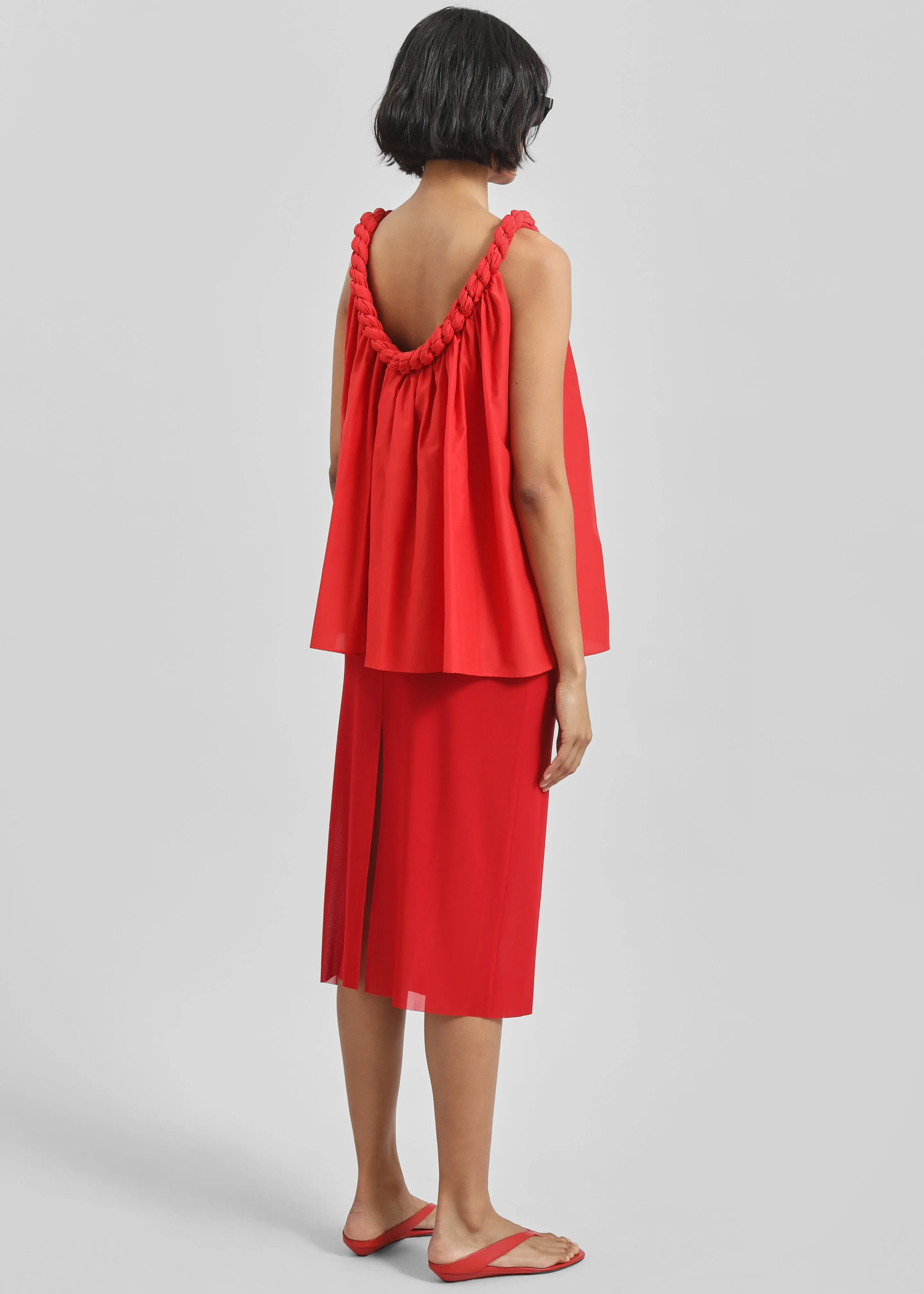 Loulou de Saison Garino Gathered Top - Red sold by Frankie Shop product image thumbnail 4