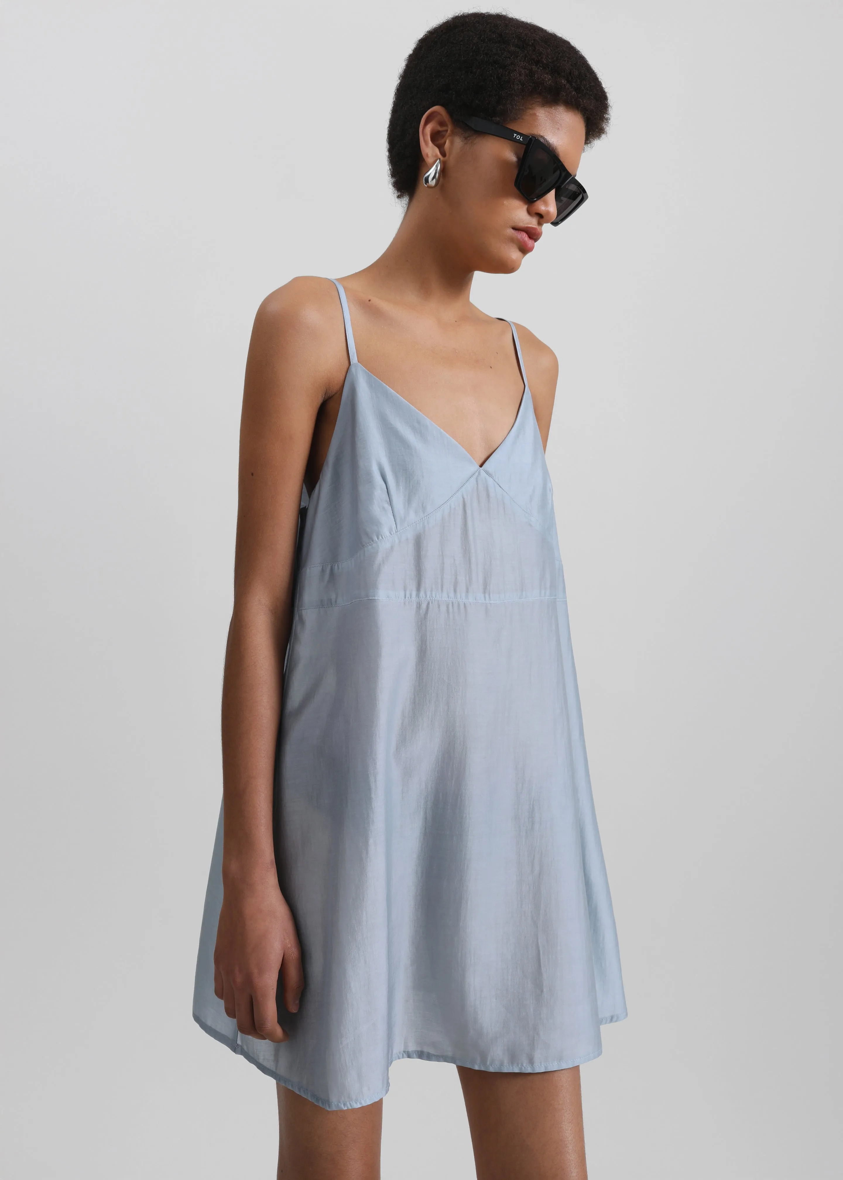 Noli Slip Mini Dress - Dusty Blue sold by Frankie Shop