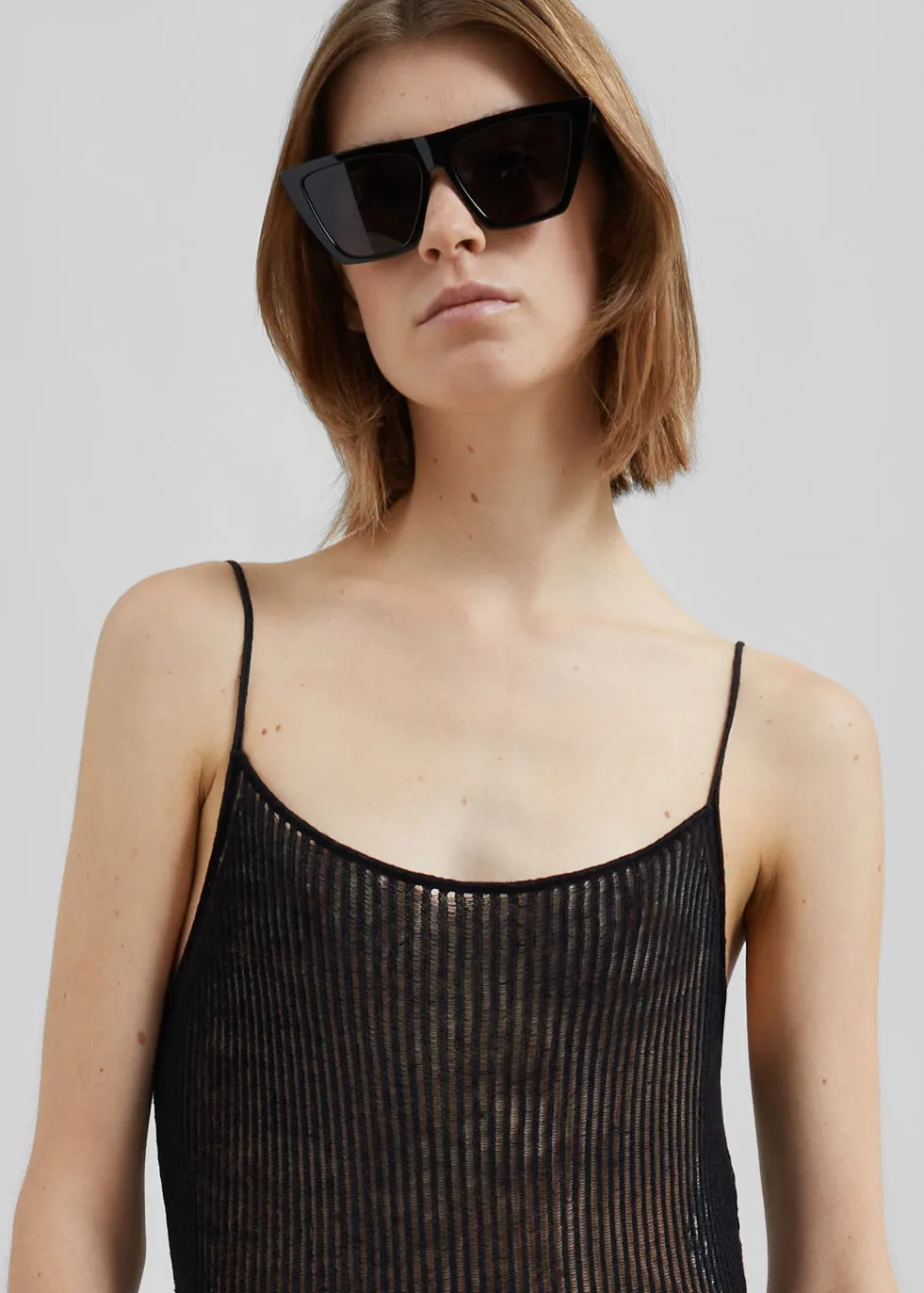 Sienna Semi Sheer Ribbed Dress - Black sold by Frankie Shop product image thumbnail 3