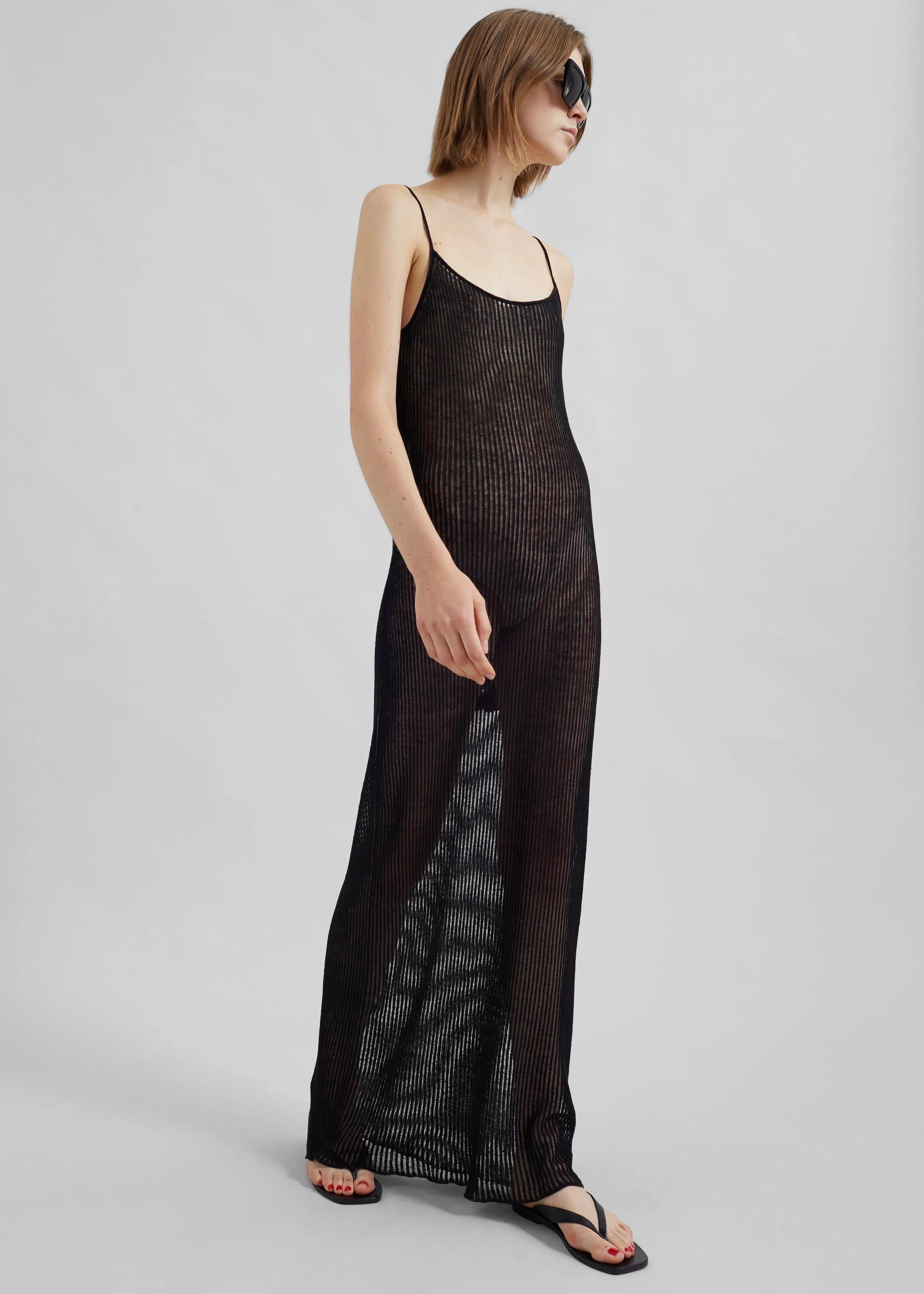 Sienna Semi Sheer Ribbed Dress - Black sold by Frankie Shop product image thumbnail 4