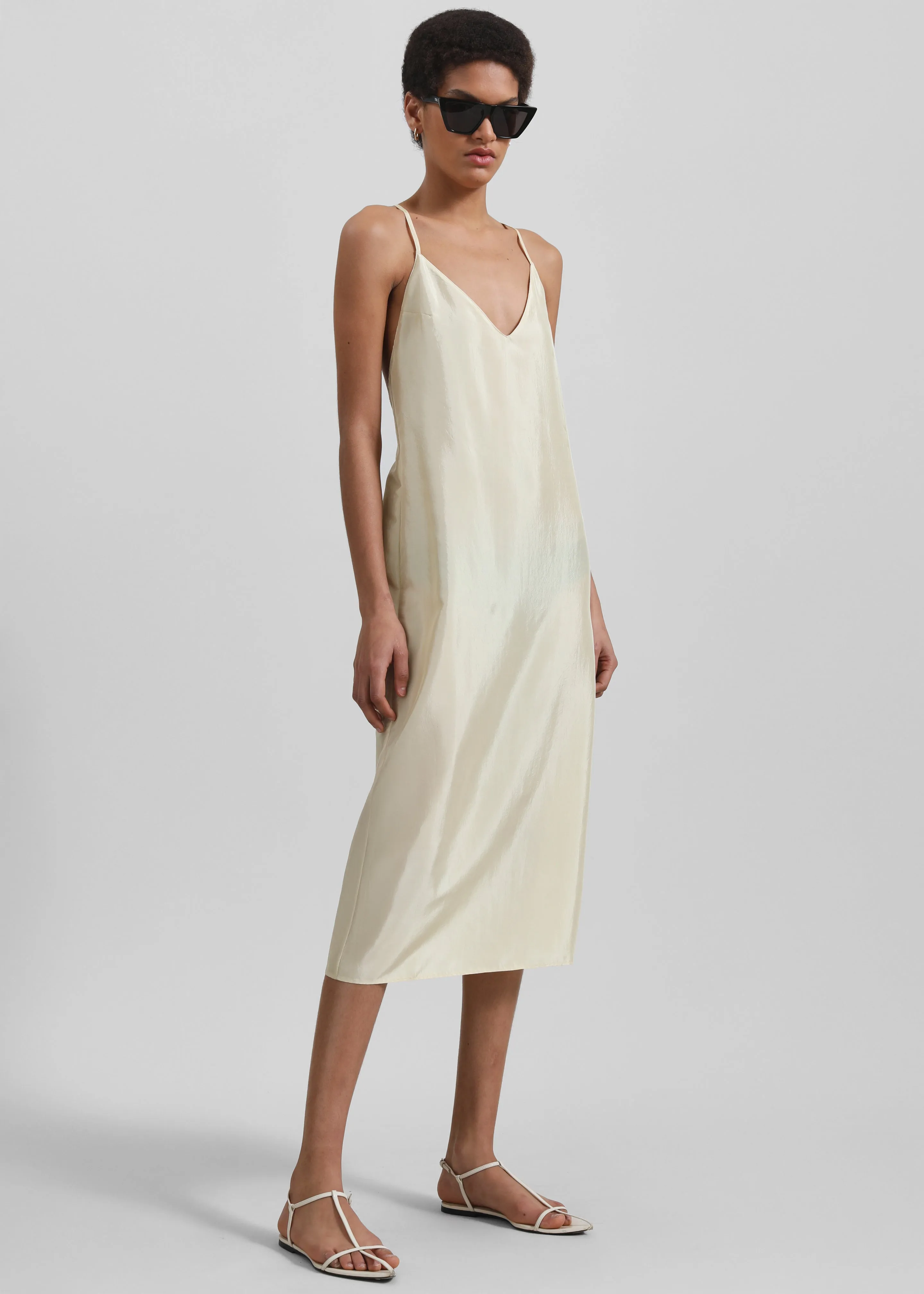 Vence Slip Dress - Pale Yellow sold by Frankie Shop