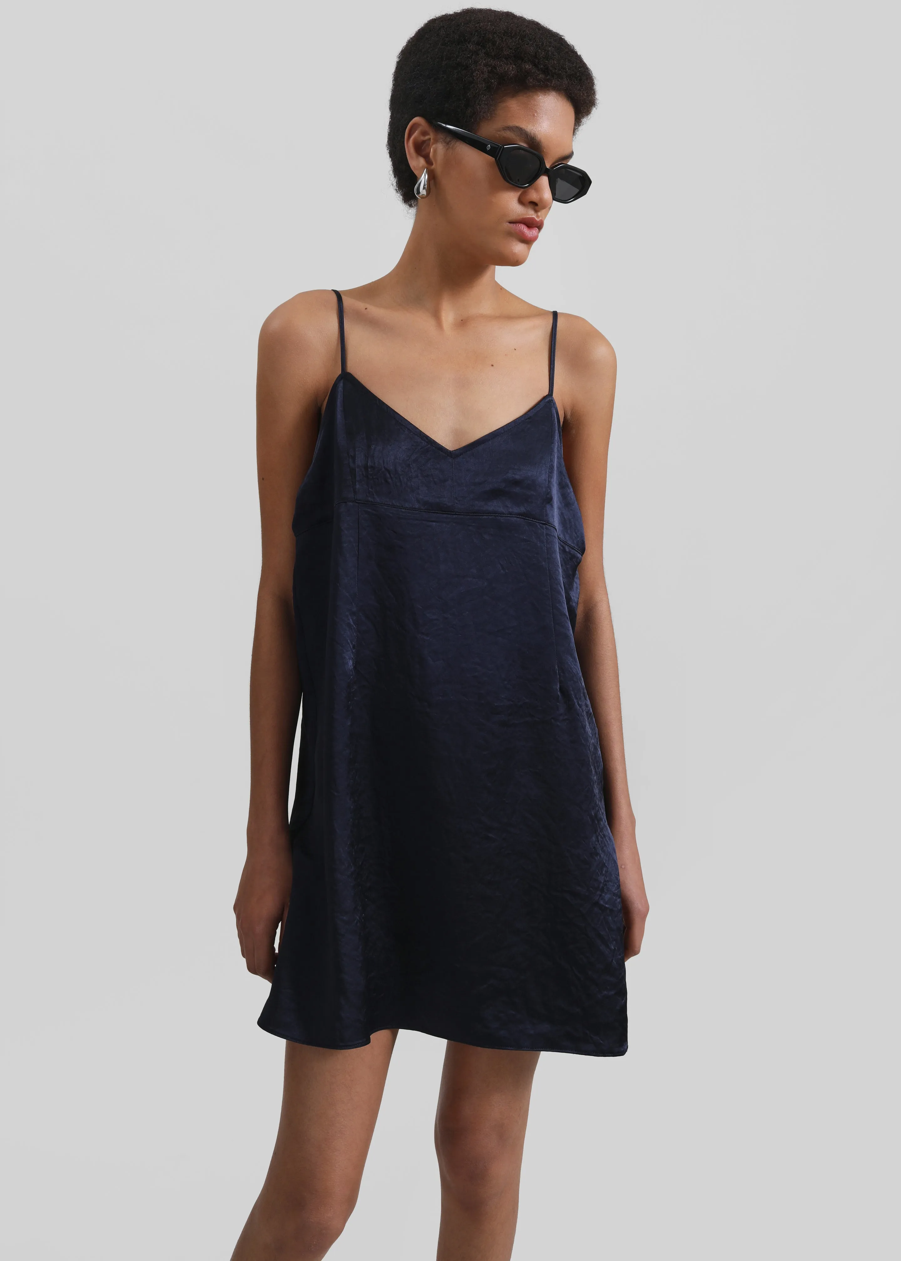 Elma Satin Mini Dress - Navy sold by Frankie Shop product image thumbnail 4