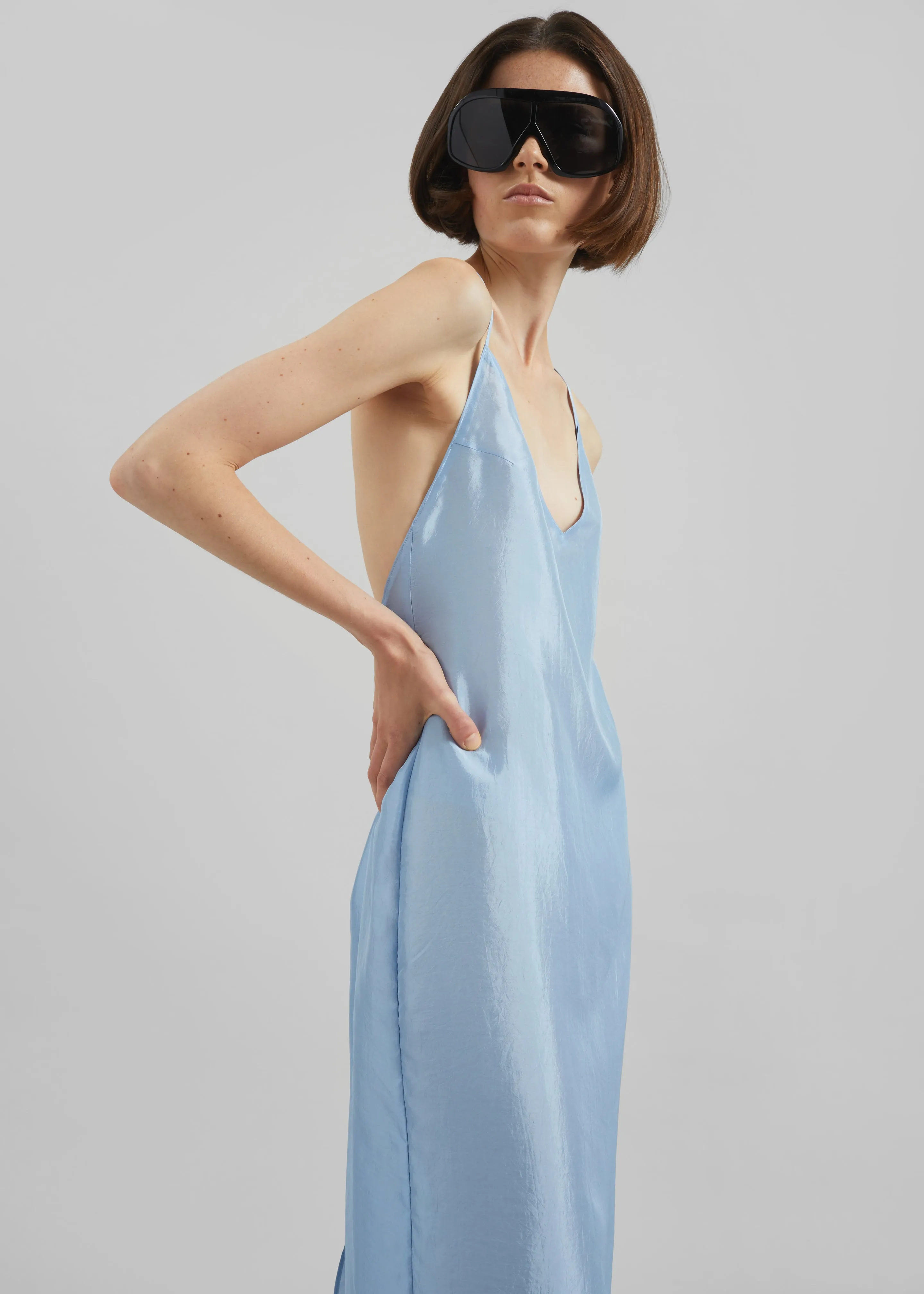 Vence Slip Dress - Dusty Blue sold by Frankie Shop