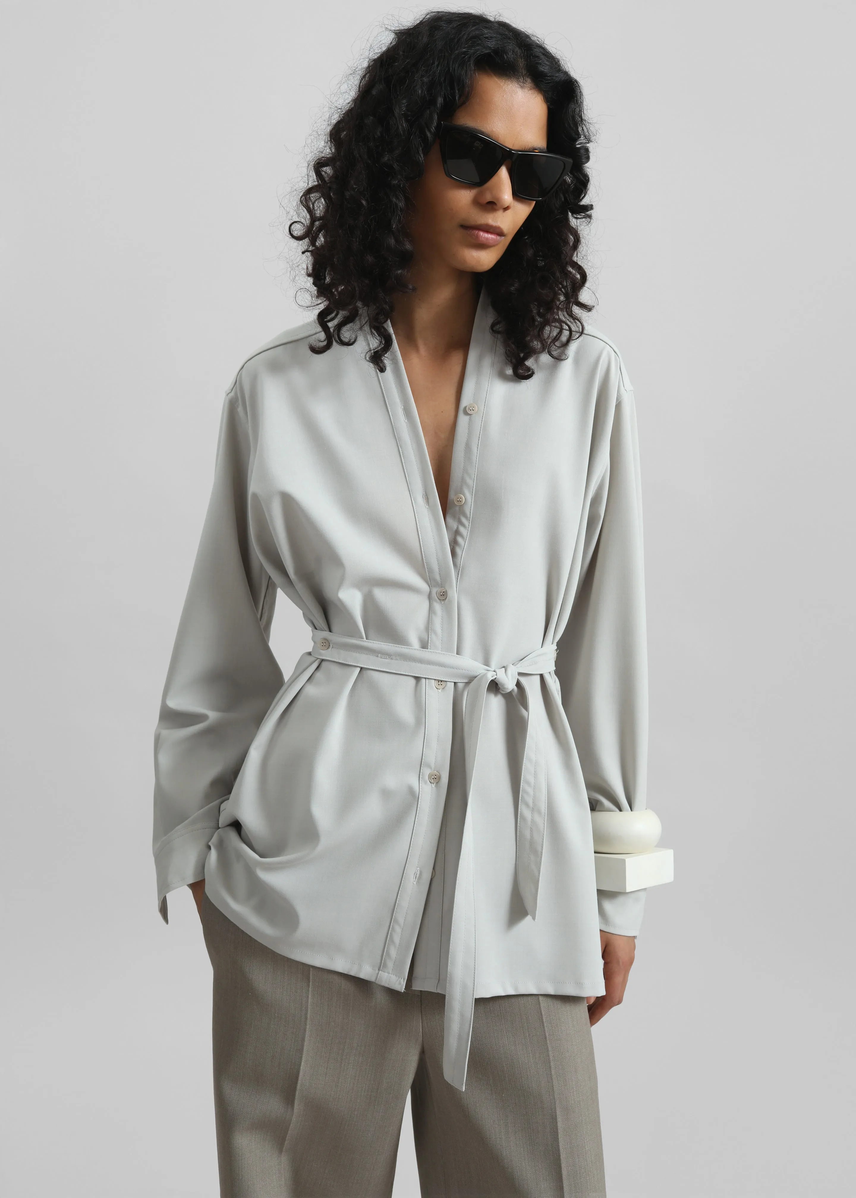 Alven Belted Shirt - Beige sold by Frankie Shop product image thumbnail 5
