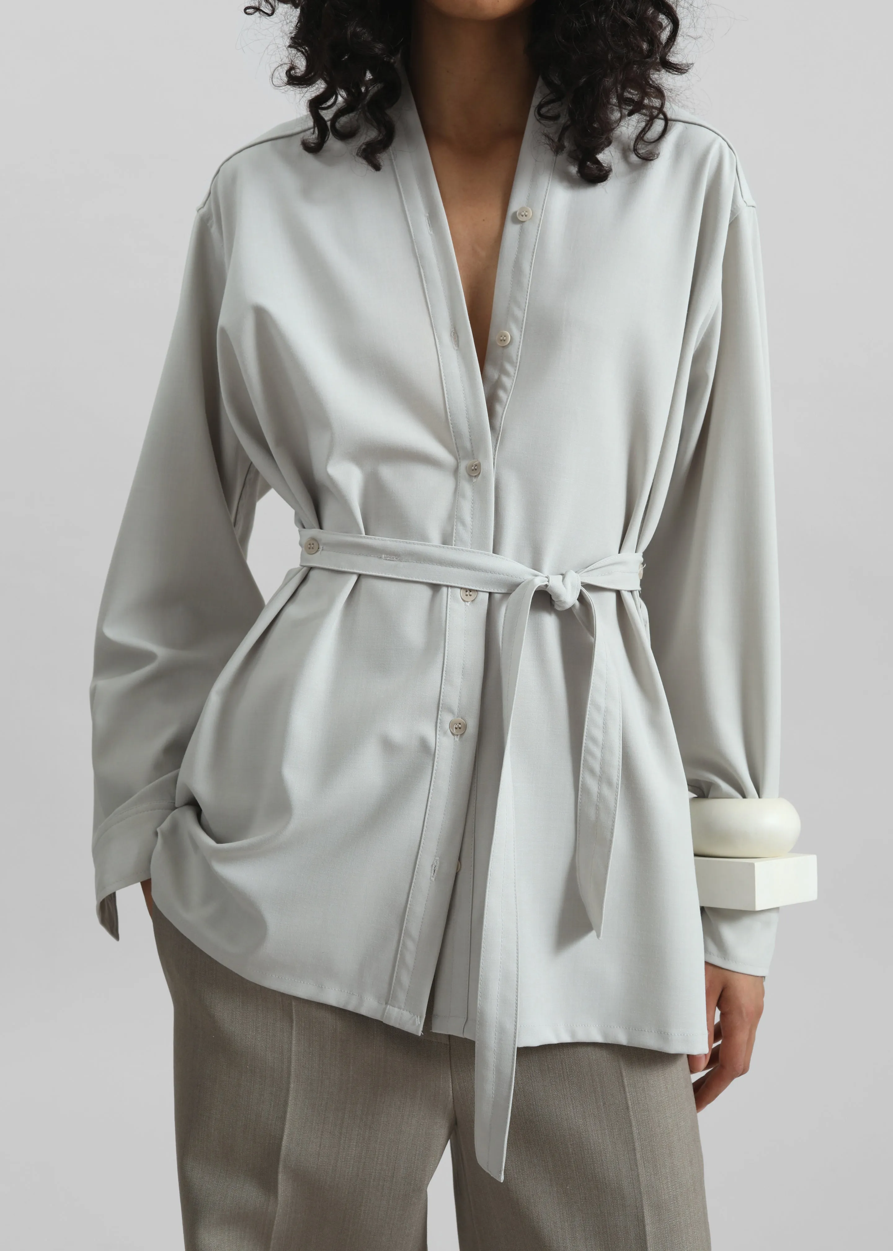 Alven Belted Shirt - Beige sold by Frankie Shop product image thumbnail 4
