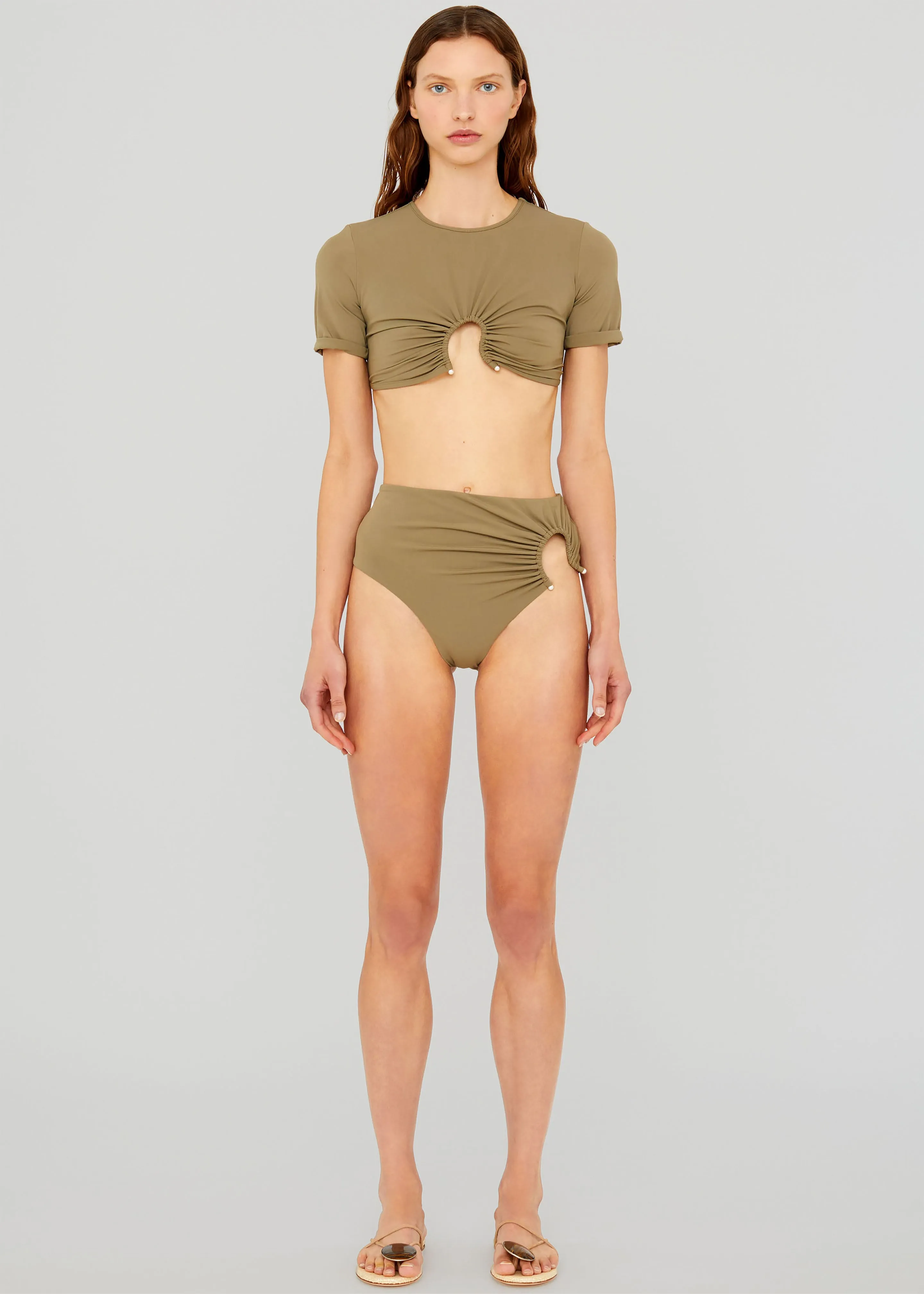 Christopher Esber Ruched Crescent High Briefs - Eucalypt sold by Frankie Shop product image thumbnail 2