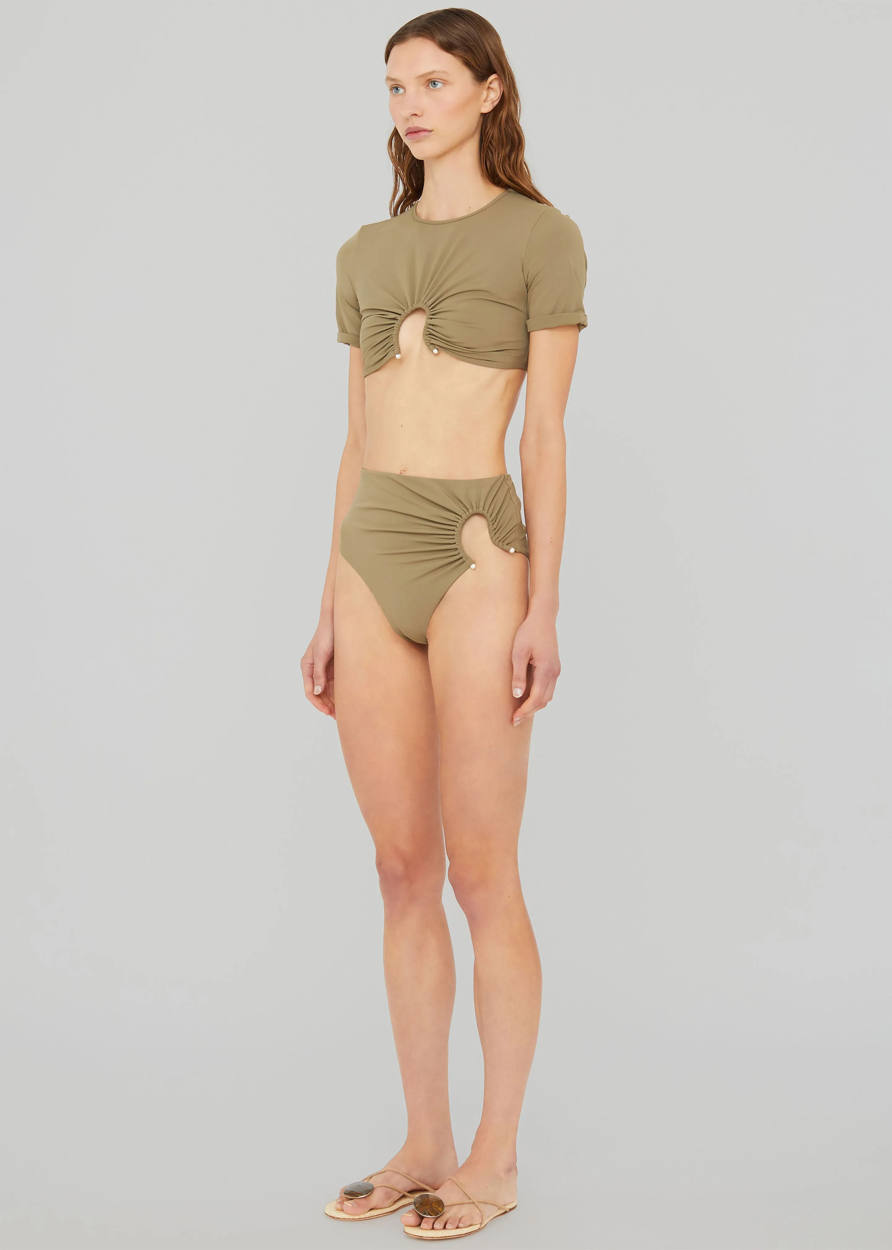 Christopher Esber Ruched Crescent High Briefs - Eucalypt sold by Frankie Shop product image thumbnail 3