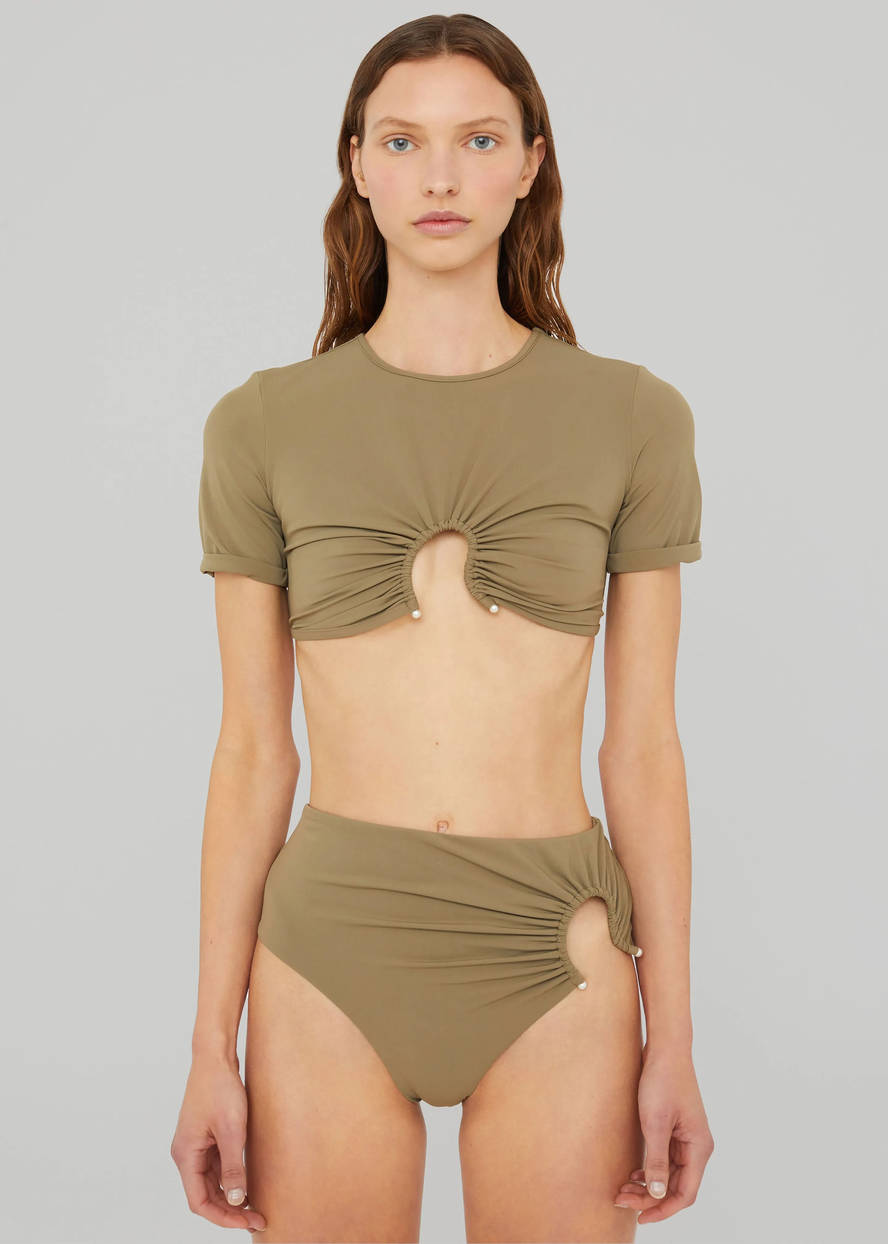 Christopher Esber Ruched Crescent High Briefs - Eucalypt sold by Frankie Shop product image thumbnail 5