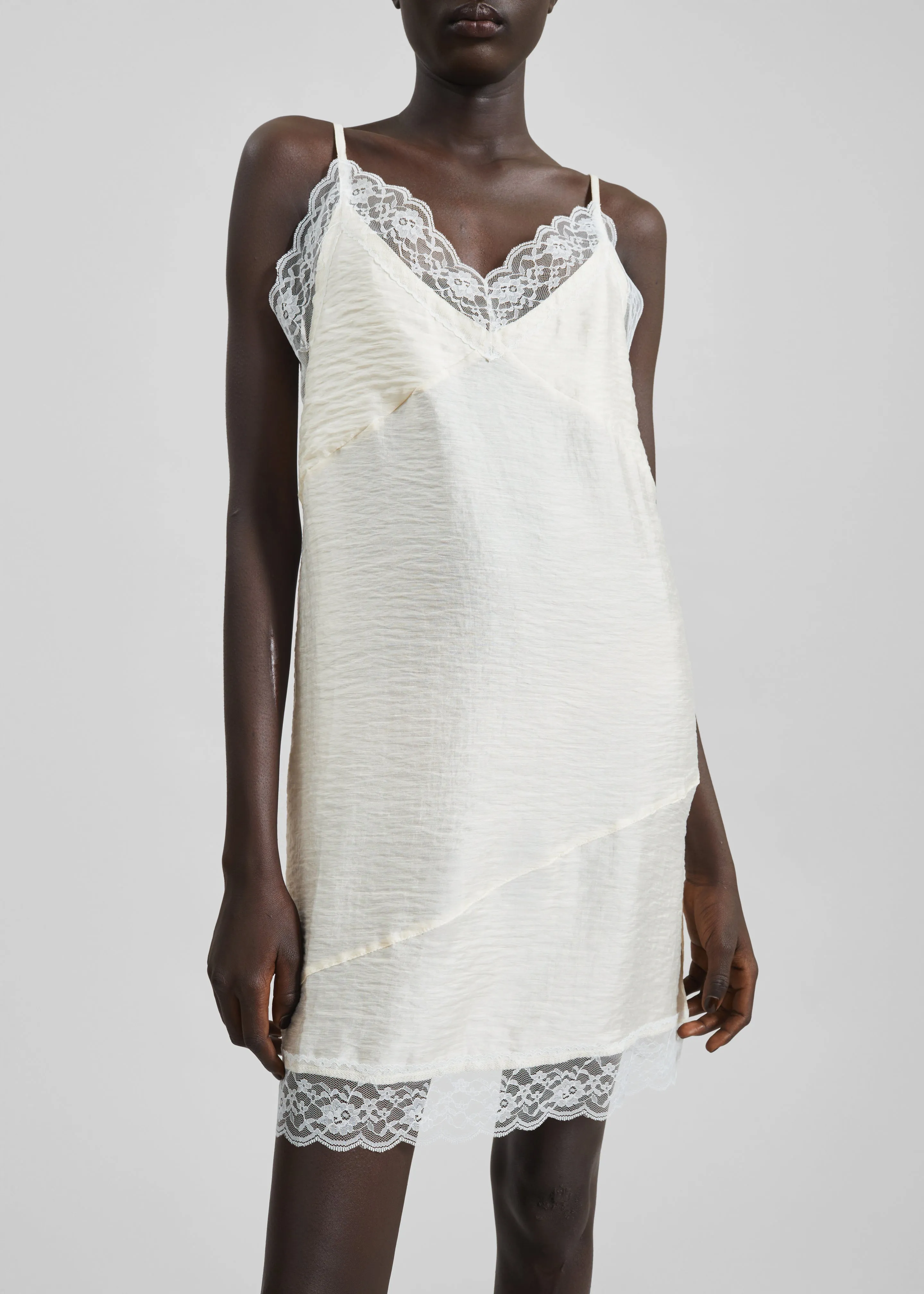Elvina Lace Trim Slip Dress - Cream sold by Frankie Shop product image thumbnail 4
