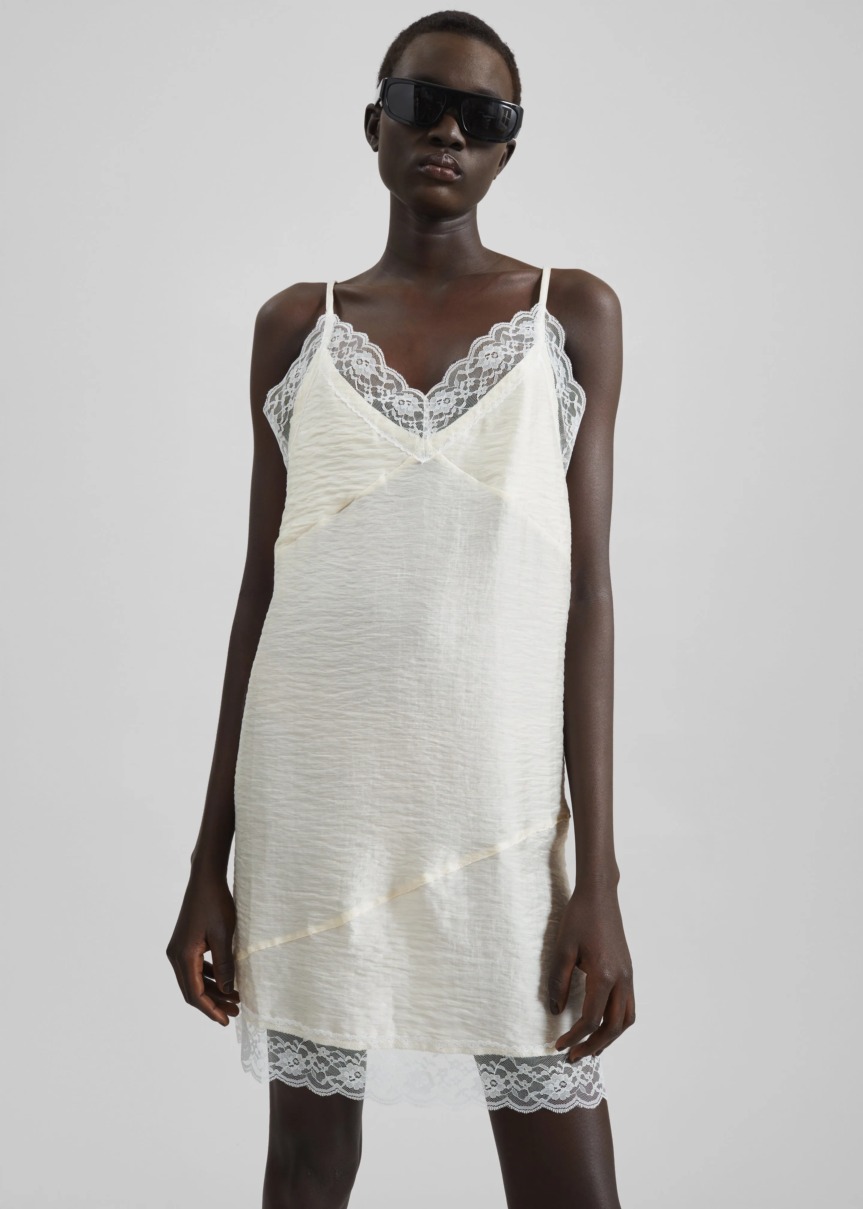 Elvina Lace Trim Slip Dress - Cream sold by Frankie Shop product image thumbnail 3