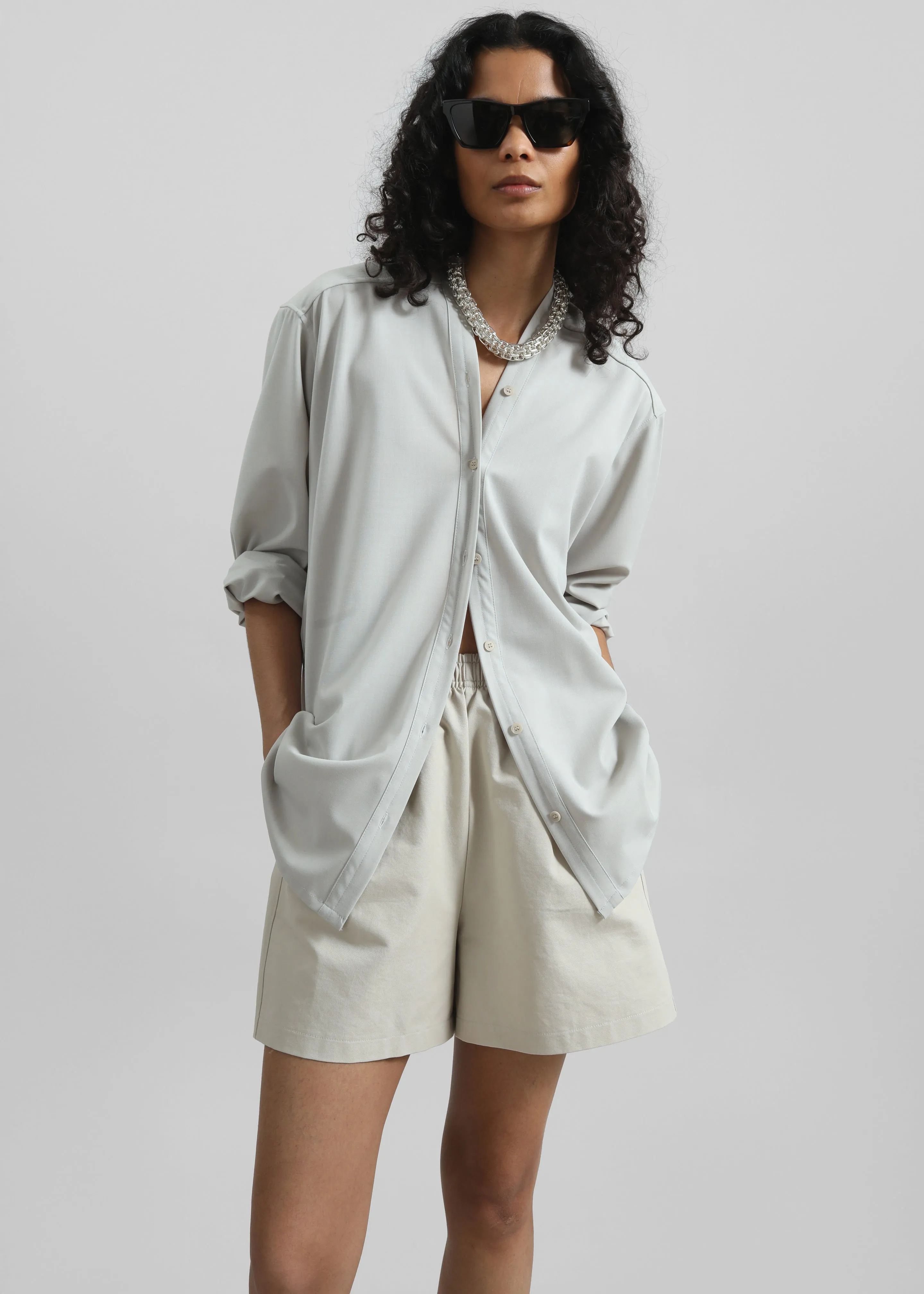 Jelsa Cotton Shorts - Beige sold by Frankie Shop