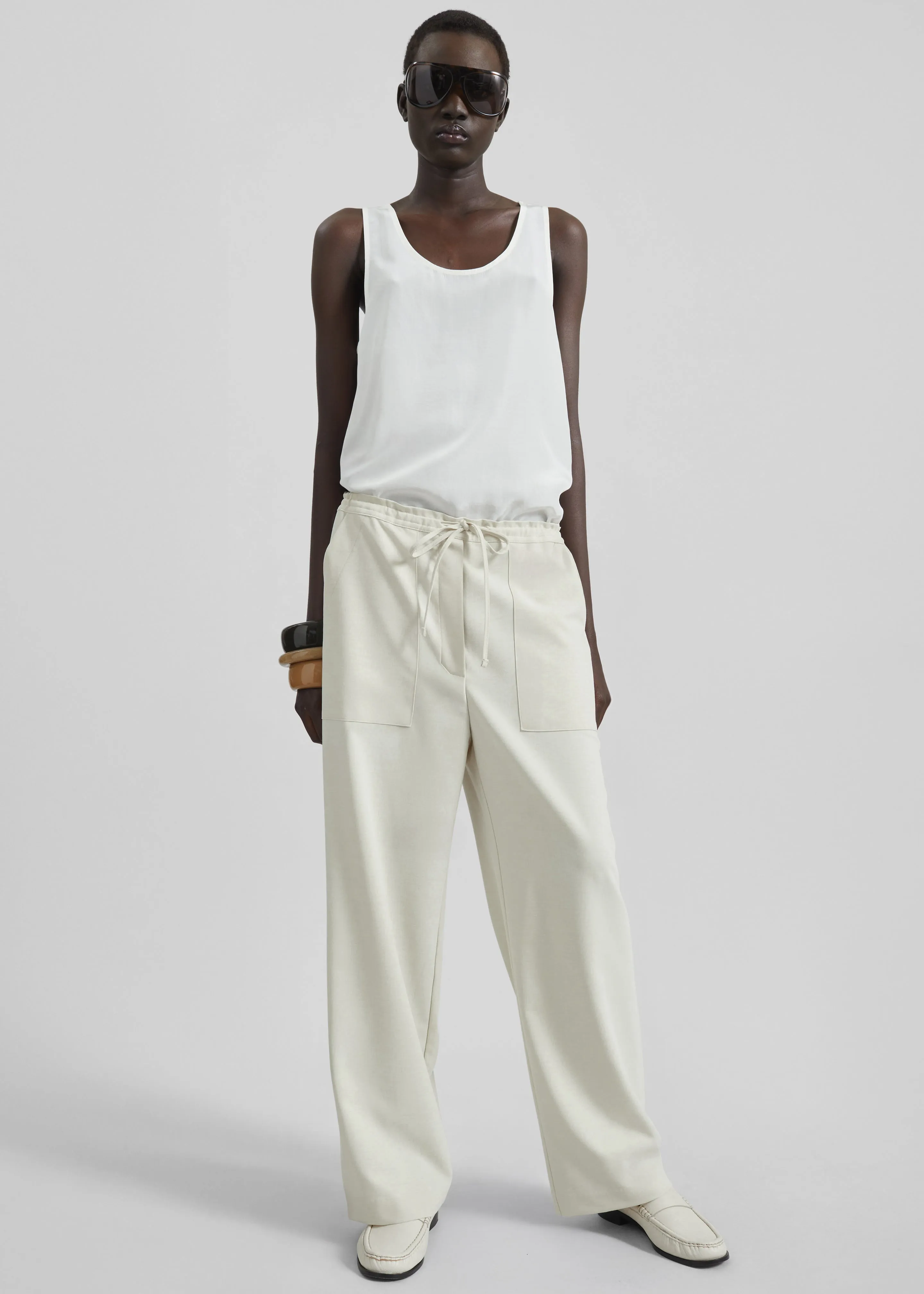 Ronne Straight Trousers - Cream sold by Frankie Shop product image thumbnail 4