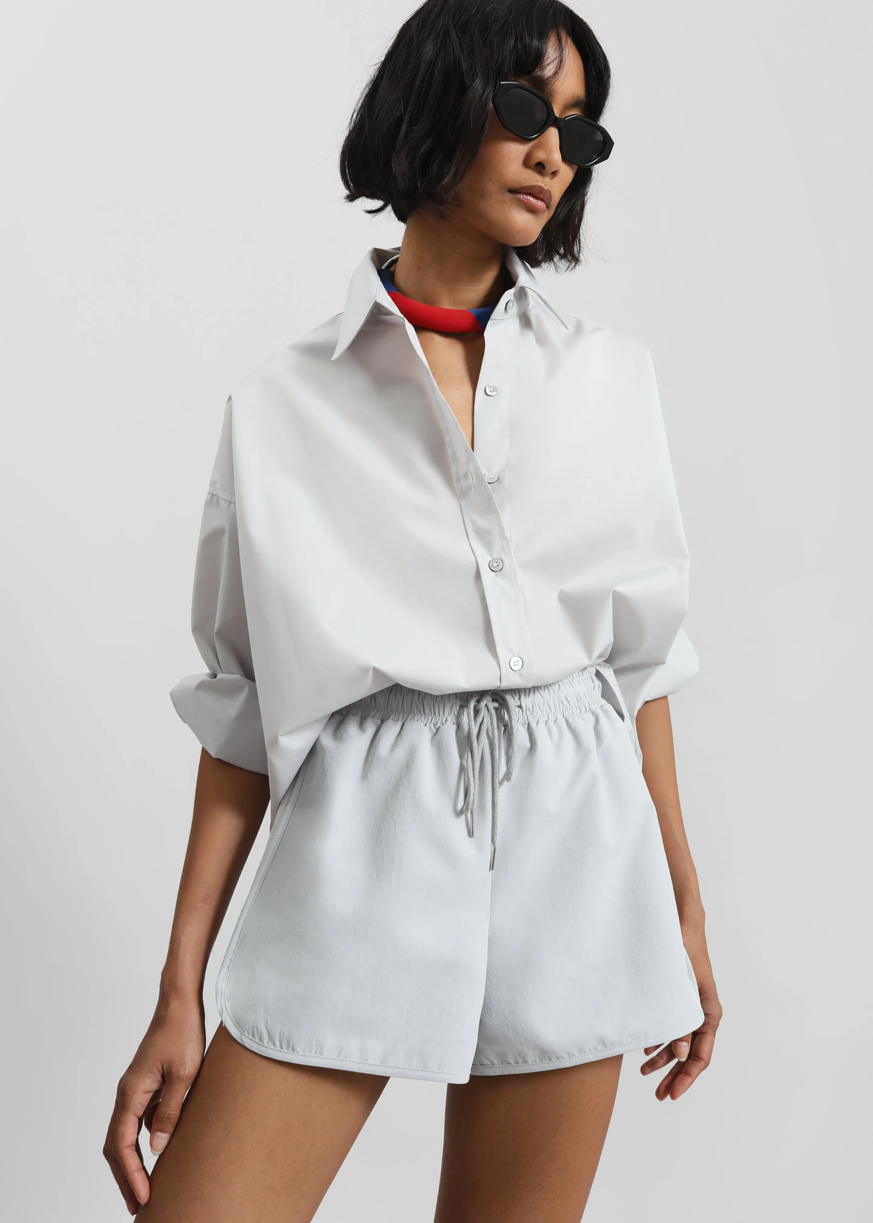 Delby Track Shorts - Dusty Blue sold by Frankie Shop