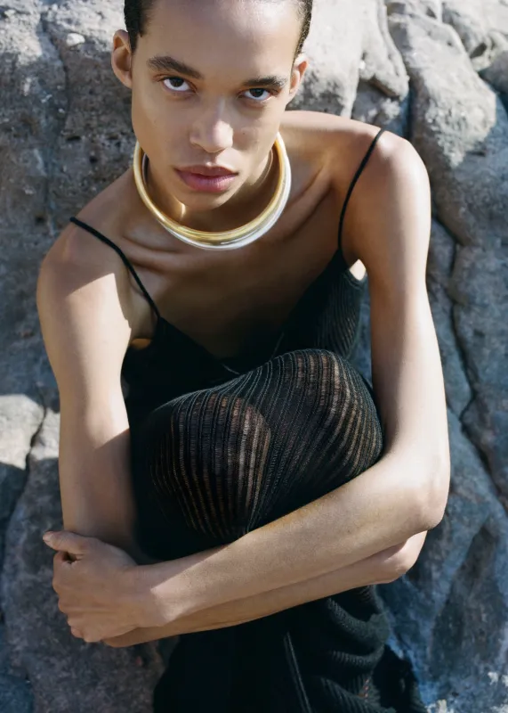 Completedworks Satin Neck Collar - Gold made by Frankie Shop