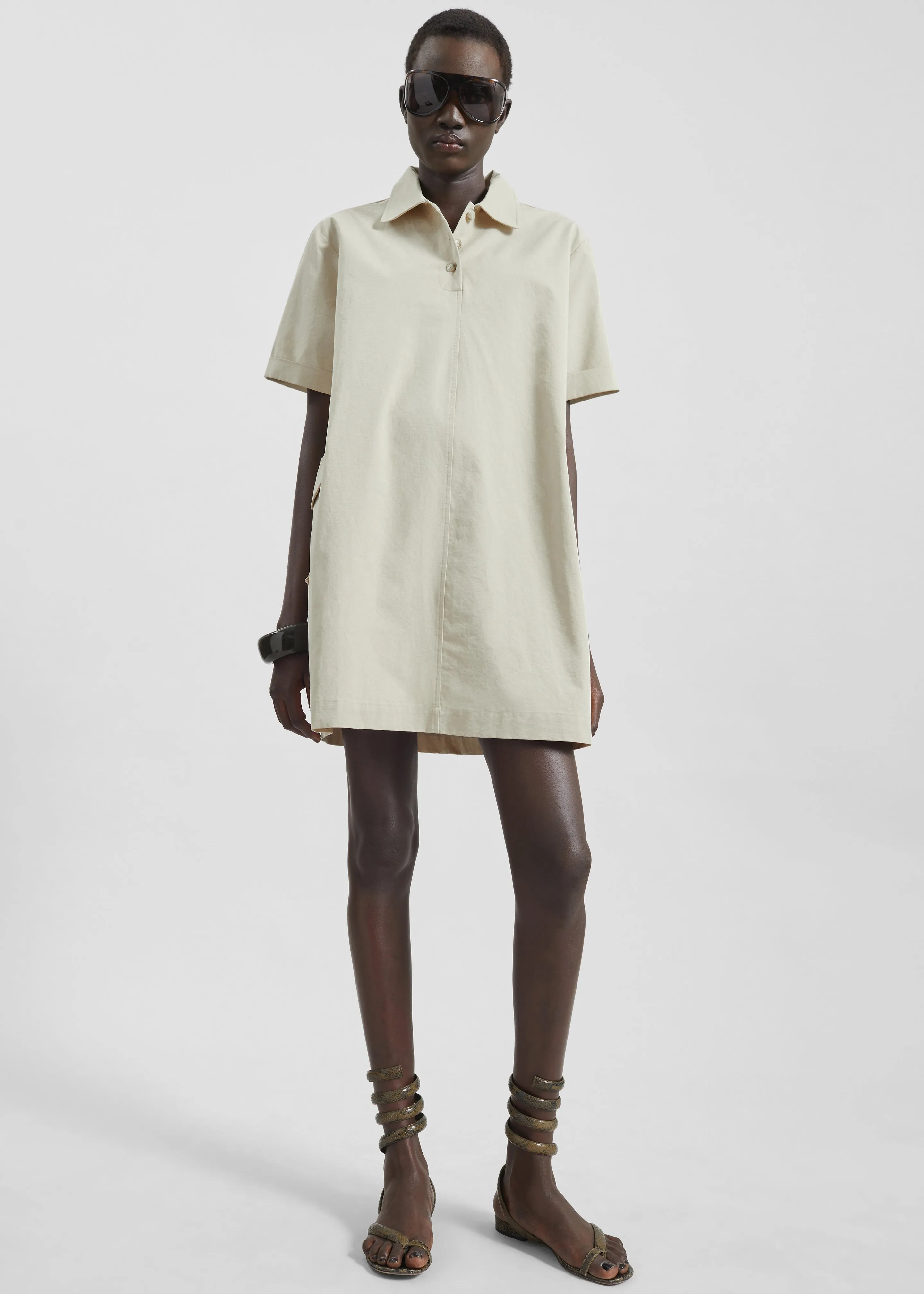 Tilba Polo Mini Dress - Beige sold by Frankie Shop product image thumbnail 4