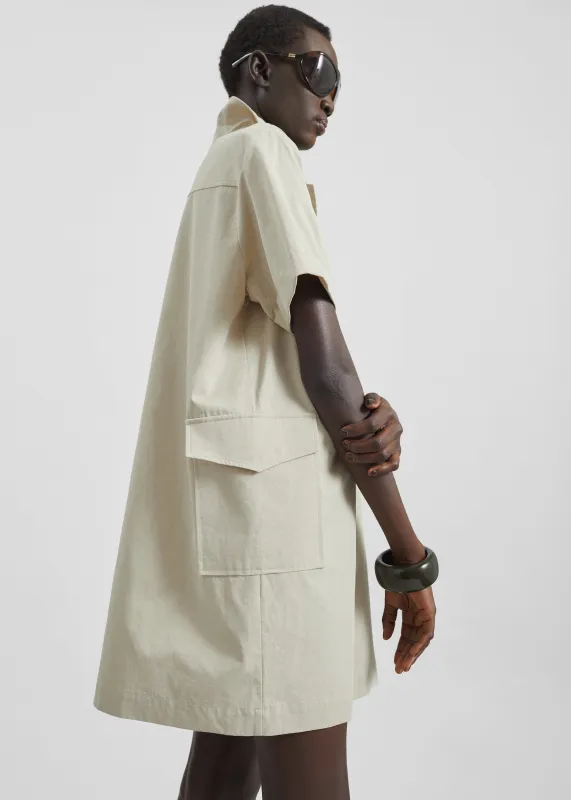 Tilba Polo Mini Dress - Beige sold by Frankie Shop