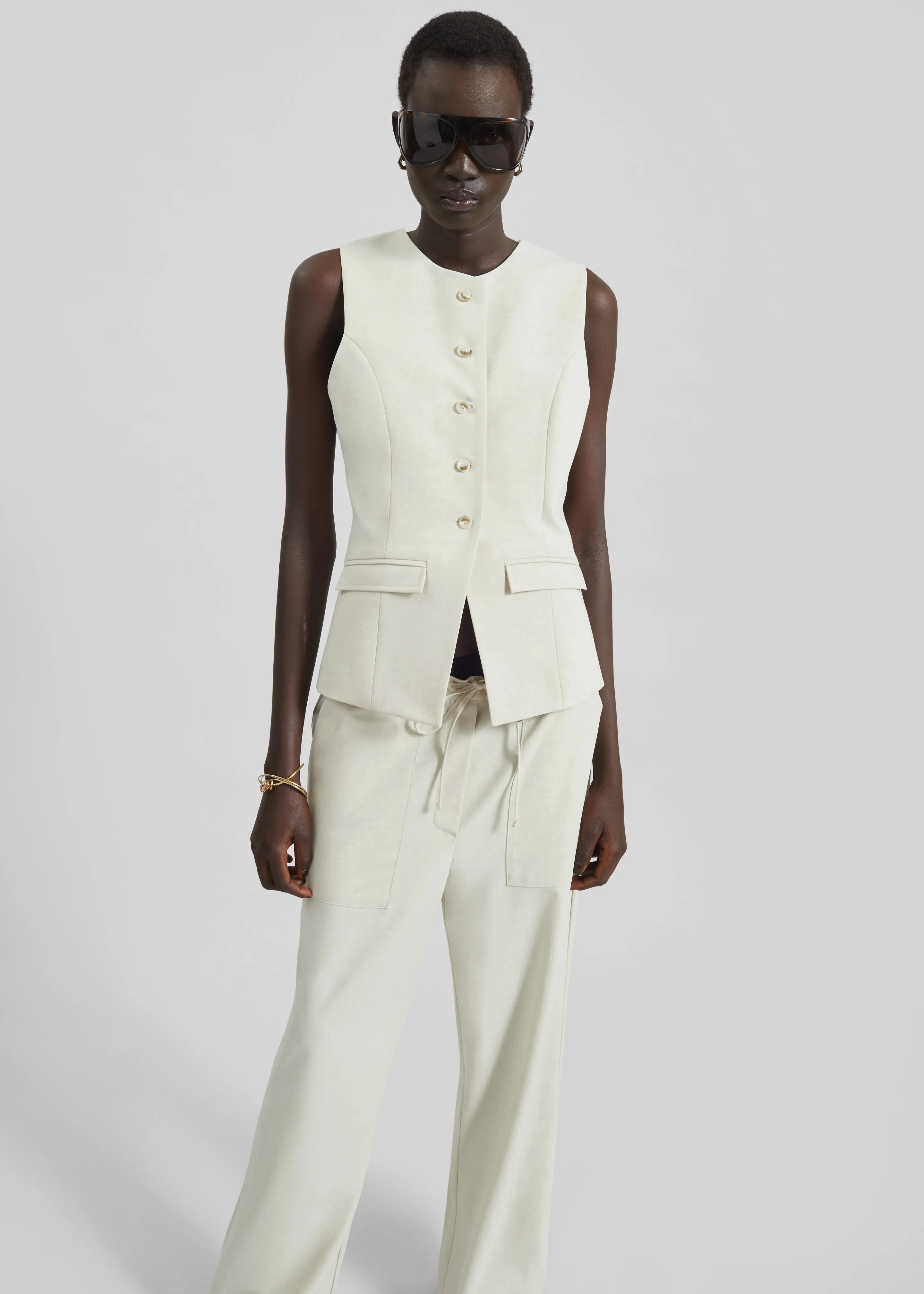 Ronne Vest - Cream sold by Frankie Shop product image thumbnail 2